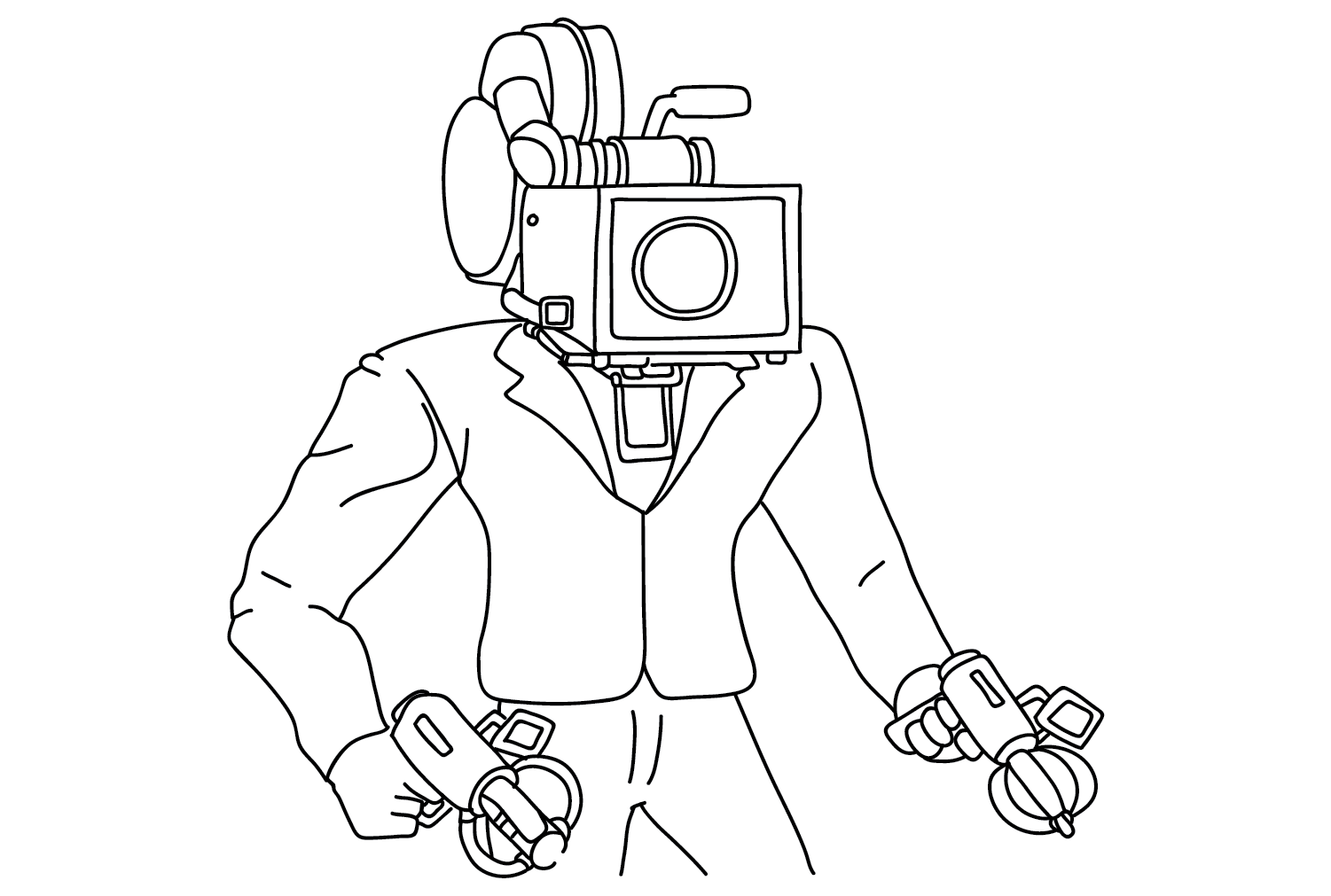 Cameraman Picture to Color - Free Printable Coloring Pages