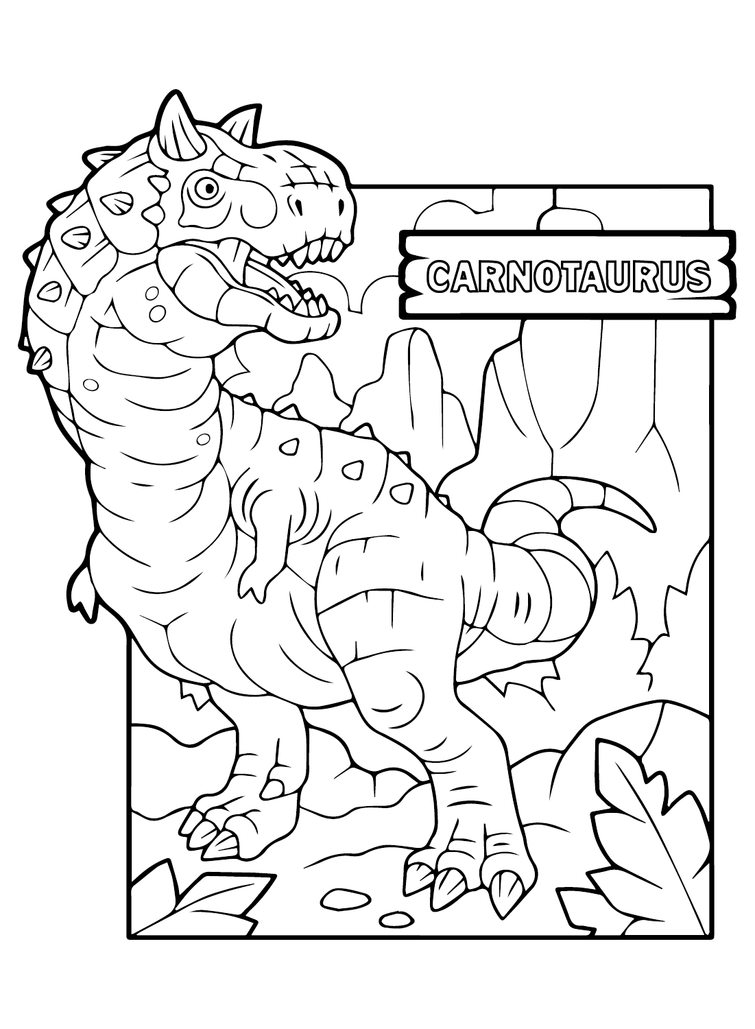 Carnotaurus-Malblatt für Kinder von Carnotaurus