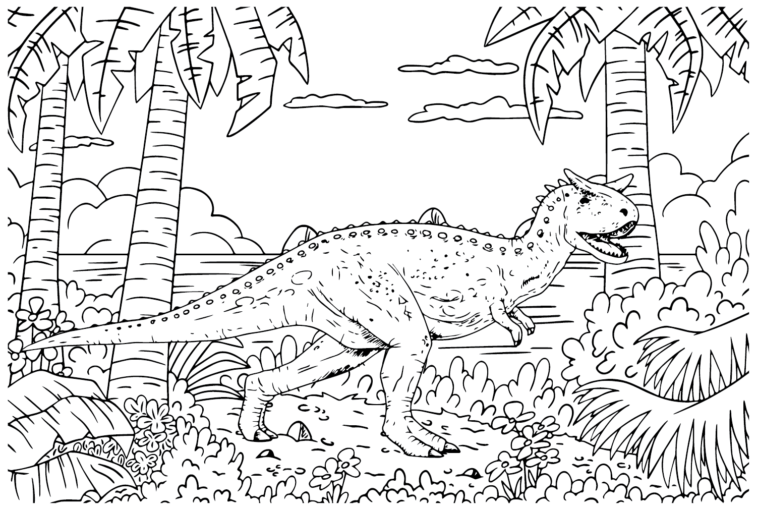 Hoja para colorear de Carnotaurus de Carnotaurus