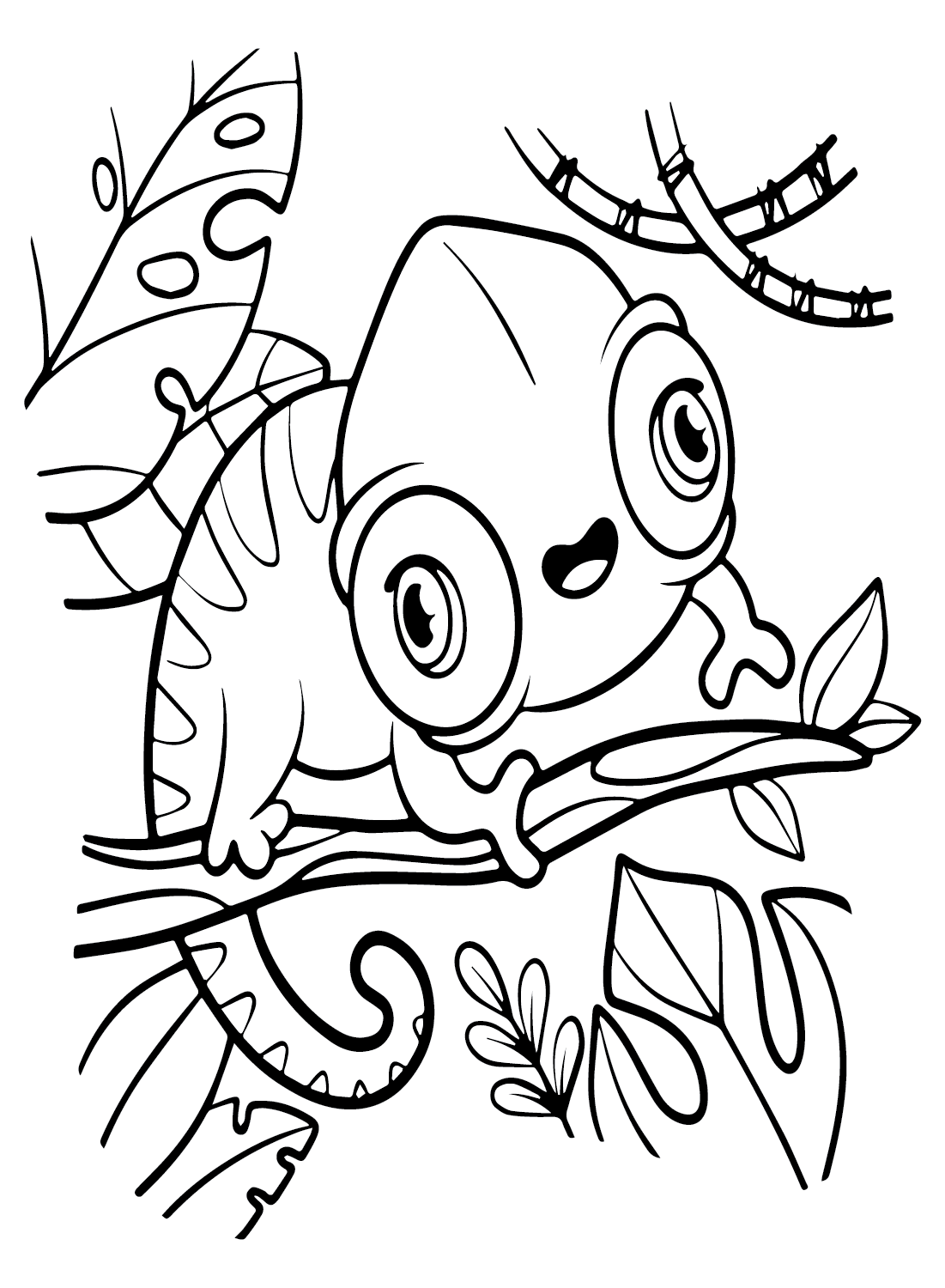 Caméléon de dessin animé à colorier de Chameleon