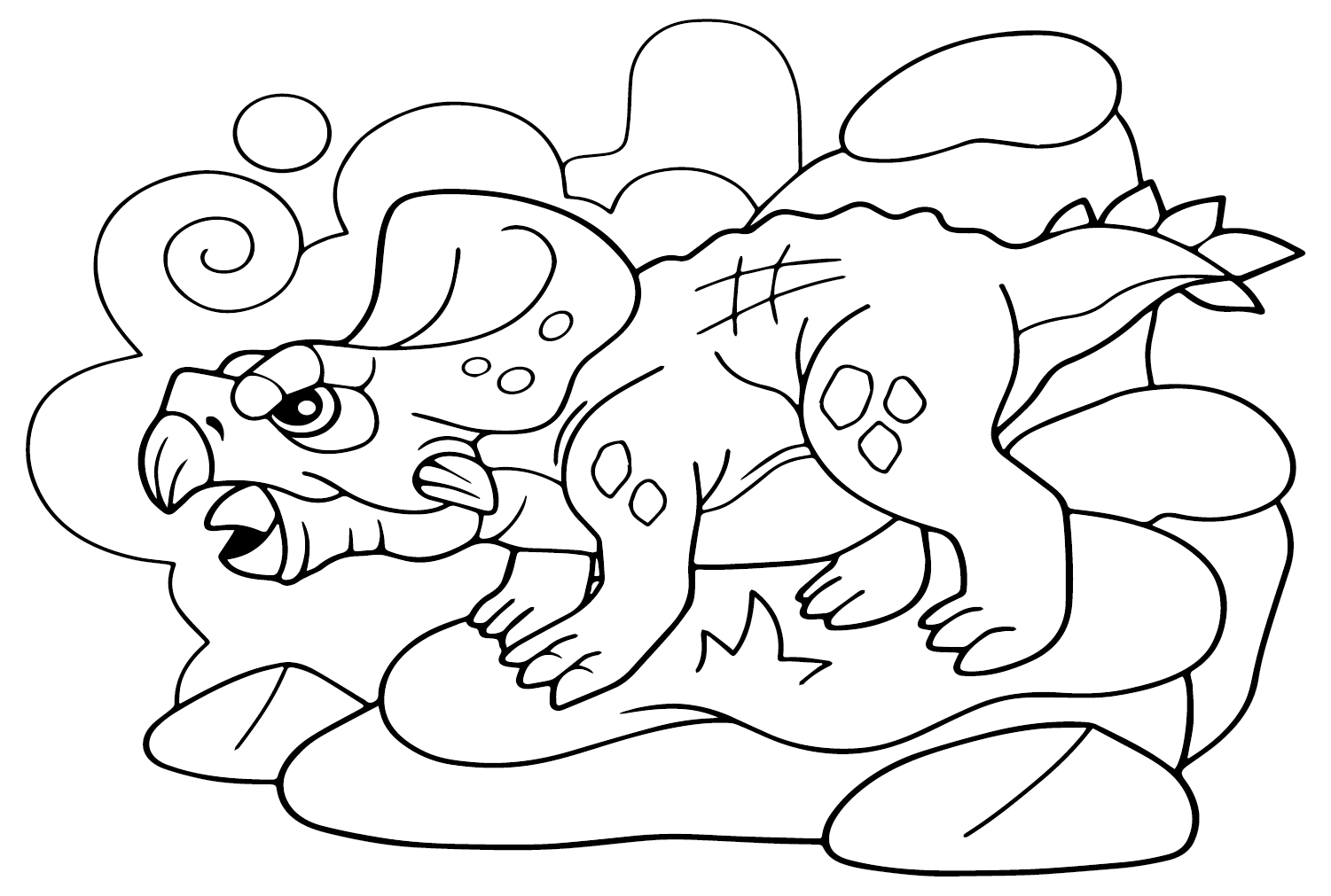 Desenho de dinossauro pré-histórico Protoceratops para colorir de Protoceratops