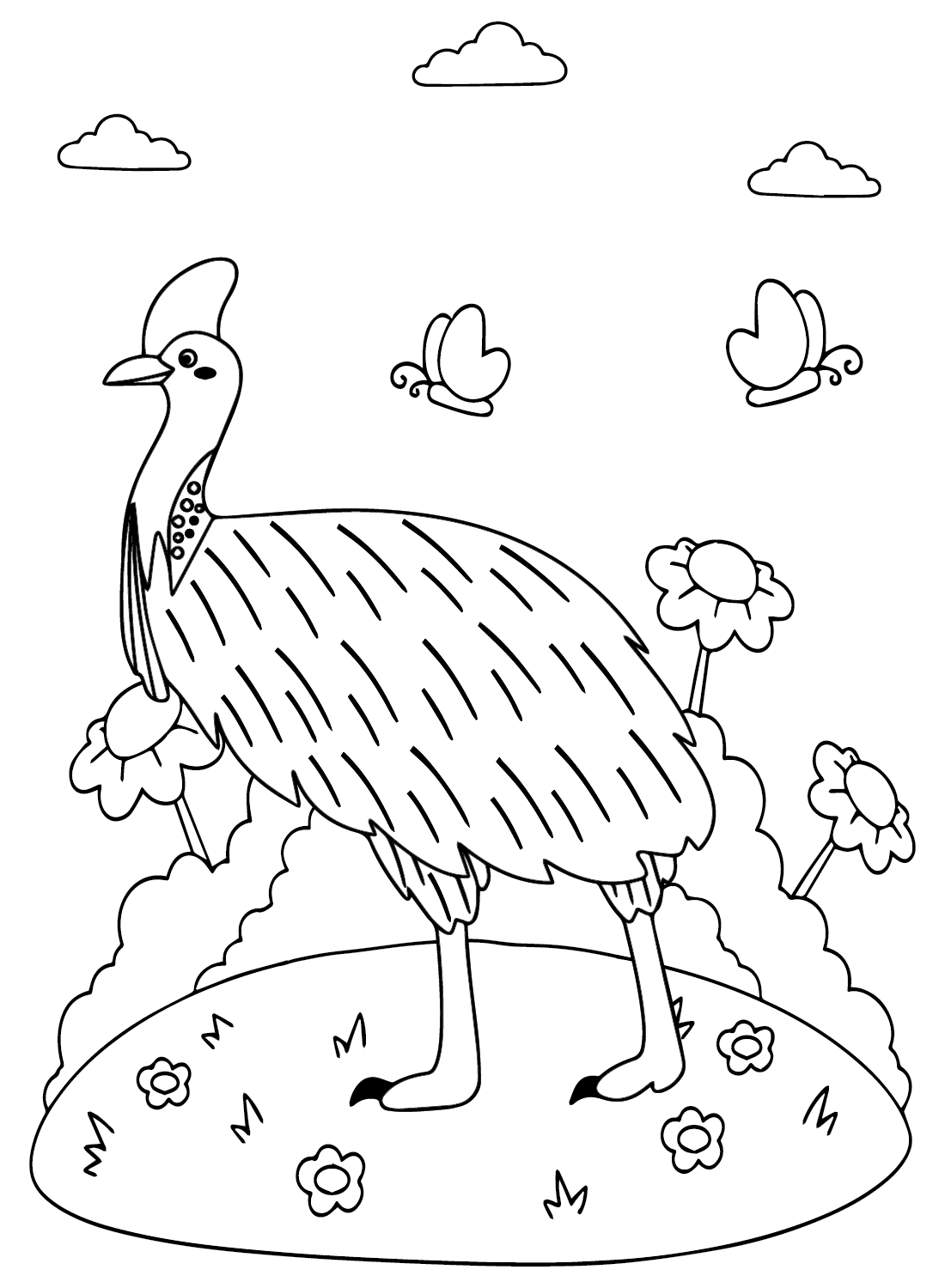 Cassowary Coloring Page from Cassowary