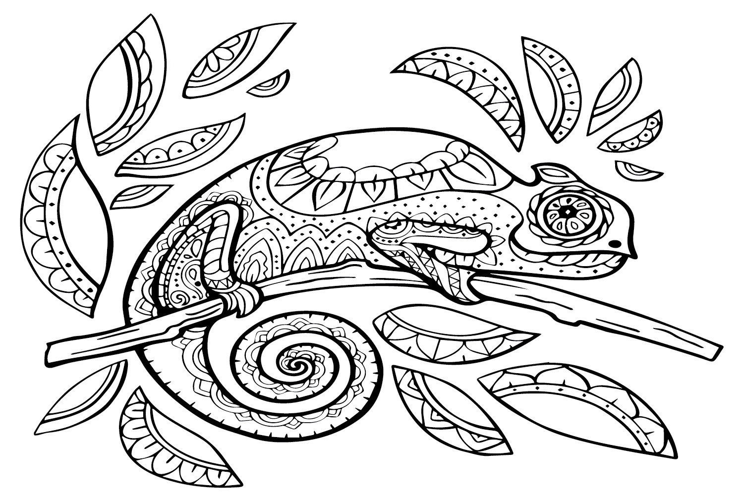 Chameleon 的变色龙免费着色页