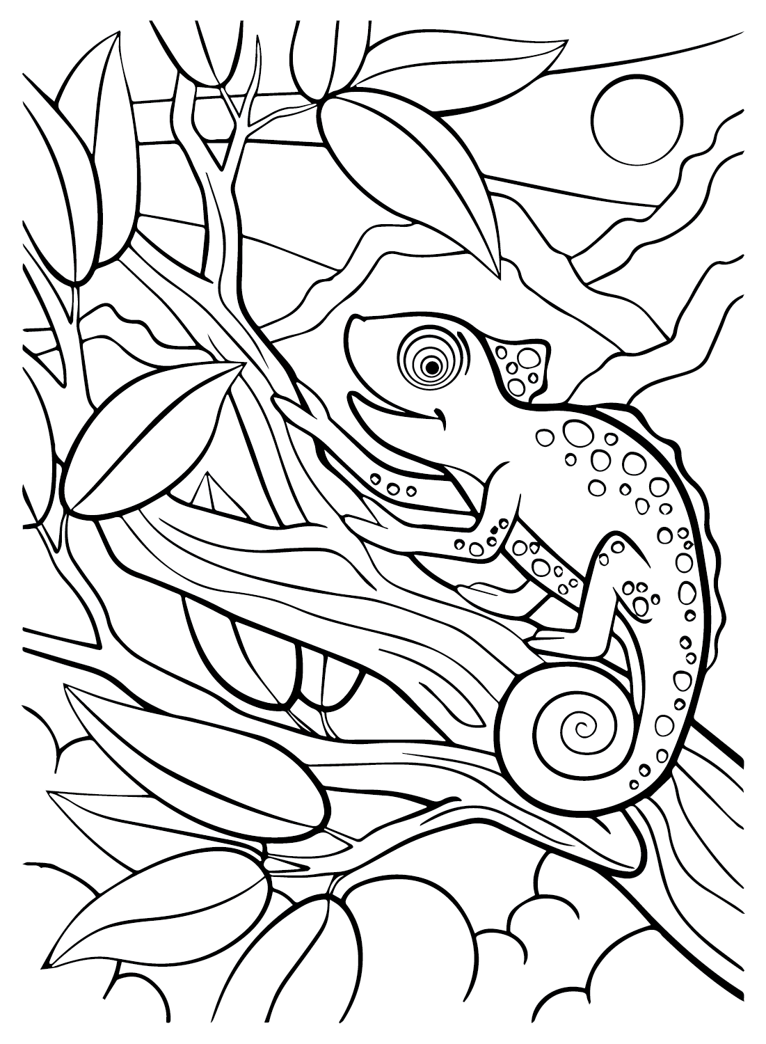 Image caméléon à colorier de Chameleon