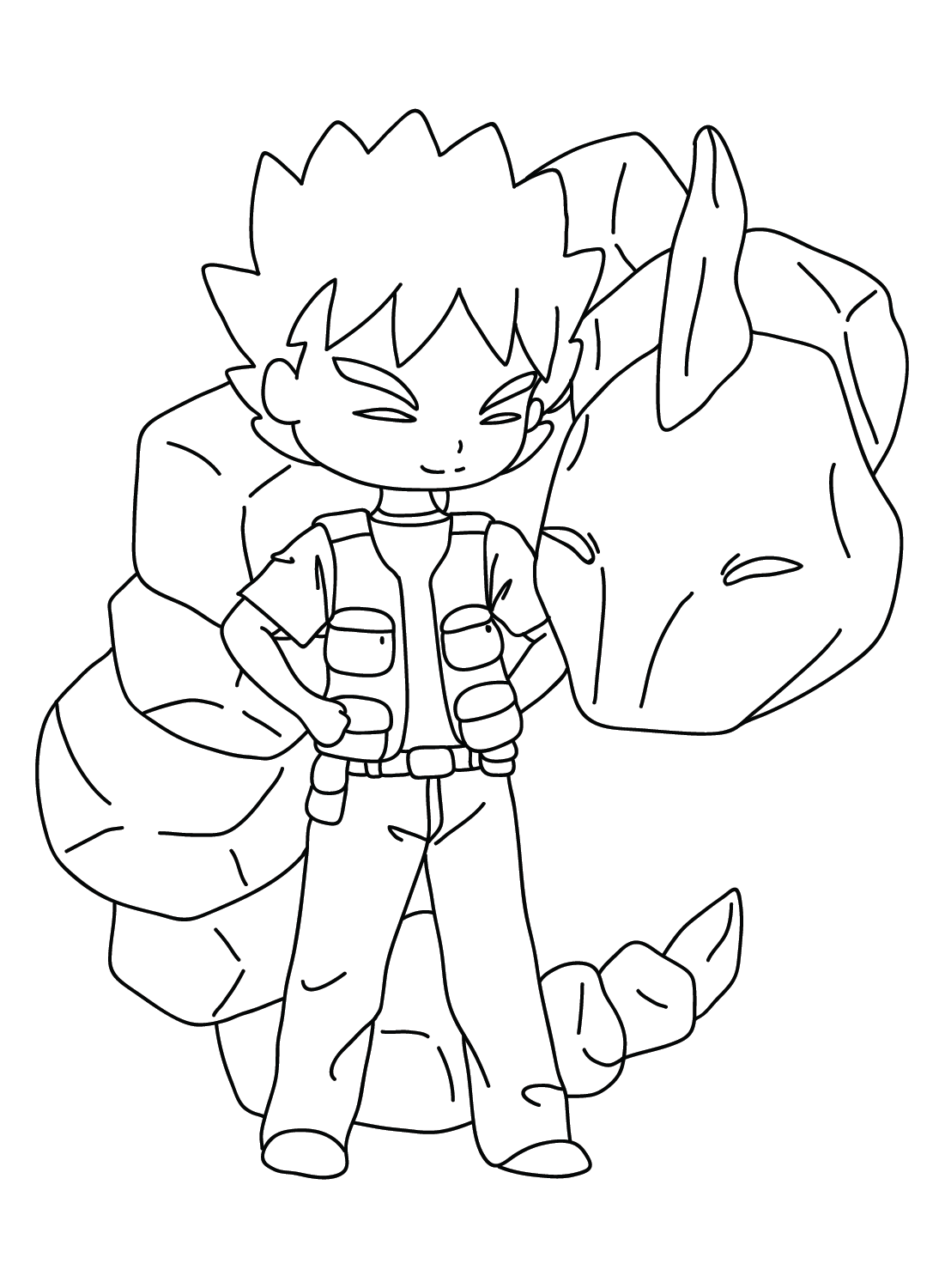 Chibi Brock Pokemon to Color from Brock