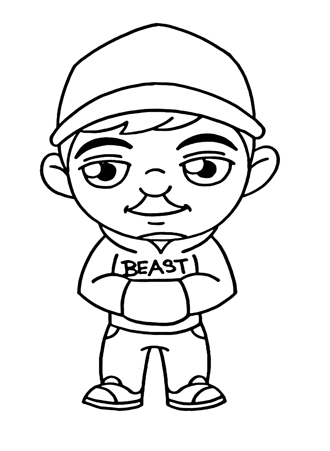 Dibujos para colorear de Chibi Mr Beast de Mr Beast