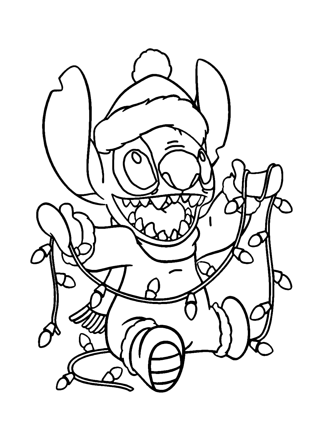Desenhos para colorir de pontos de Natal de Stitch