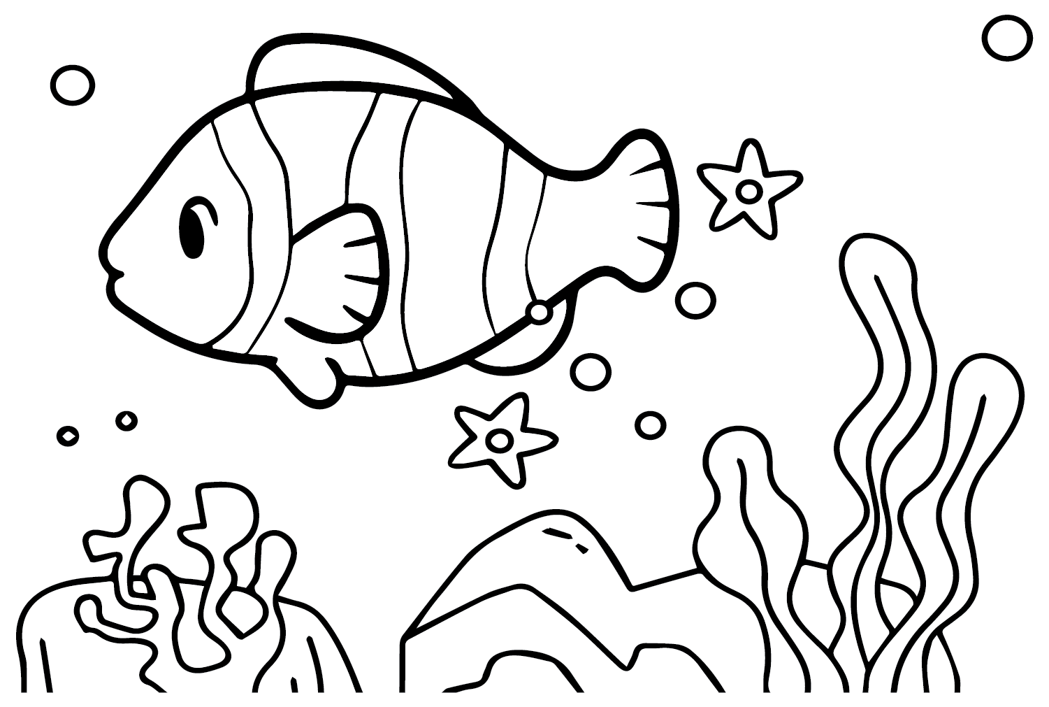 Раскраска рыбы для детей 7 лет