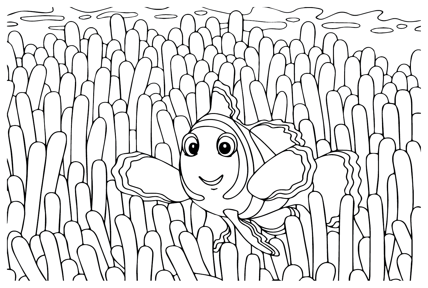 Clownfish Sea Fish Coloring Pages