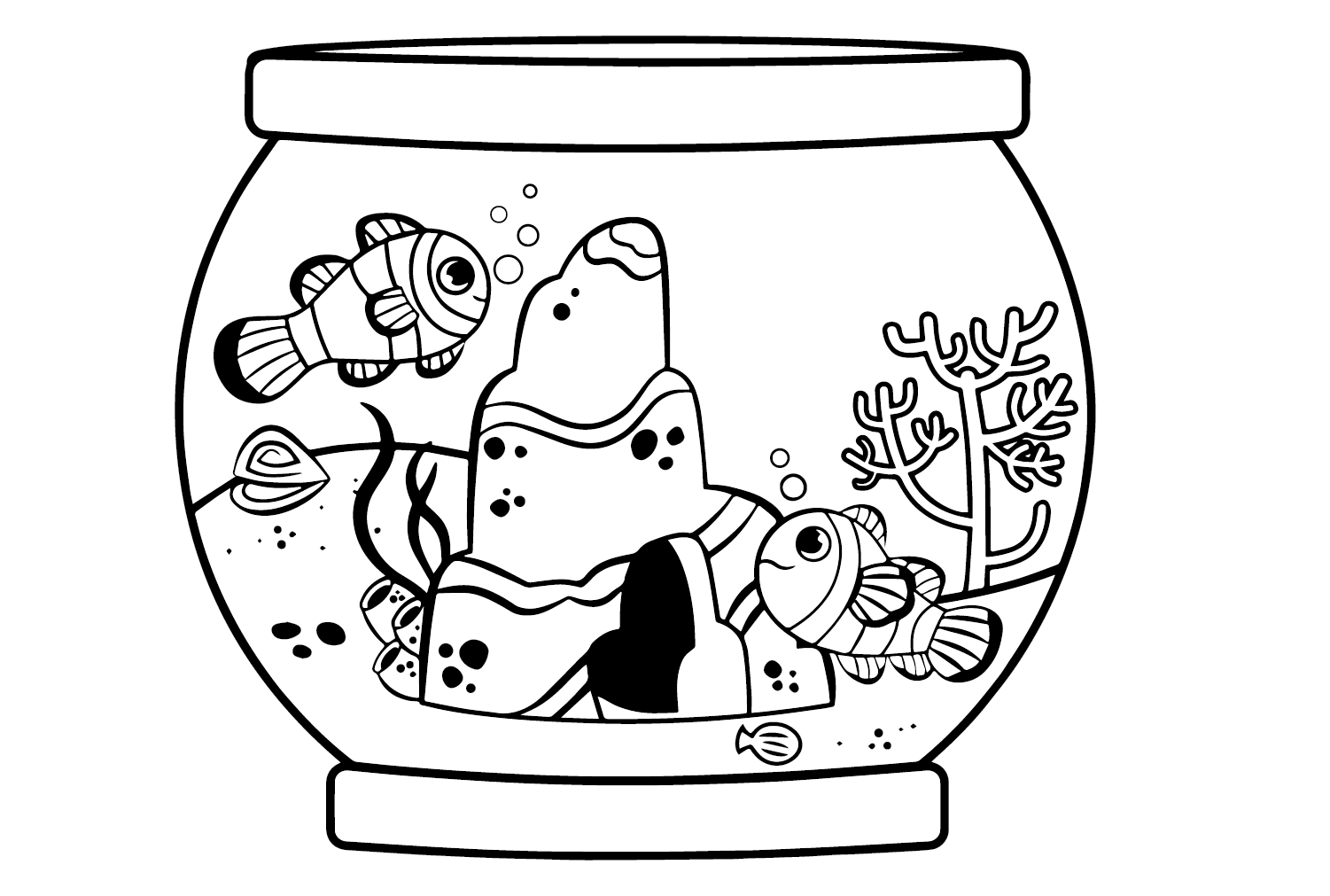 Tanque de pez payaso de Clownfish