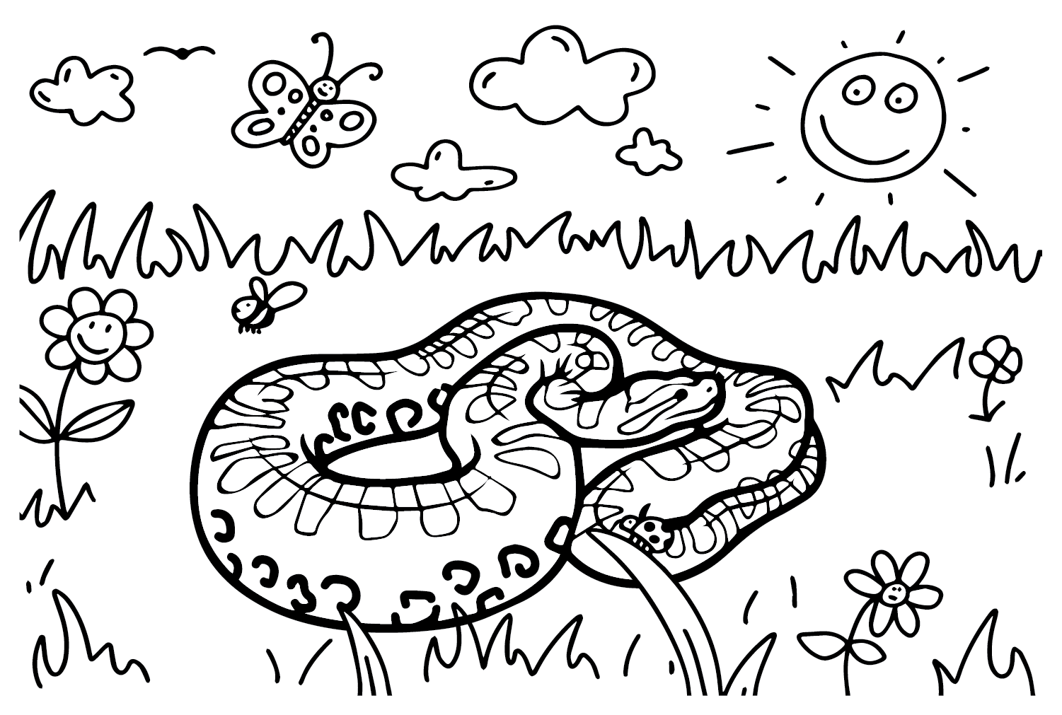 Coloring Page Anaconda from Anaconda