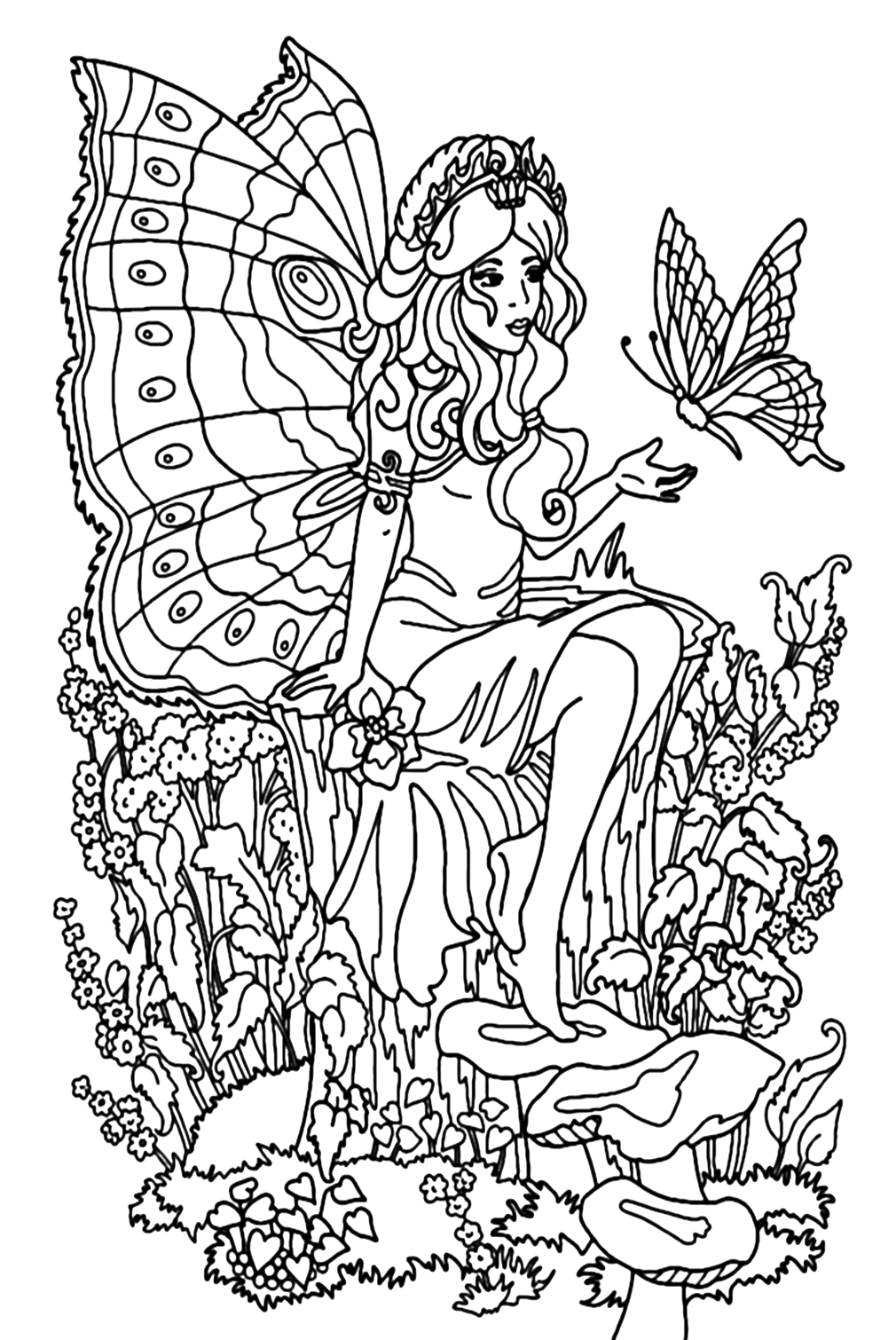 Coloring Page Fairy