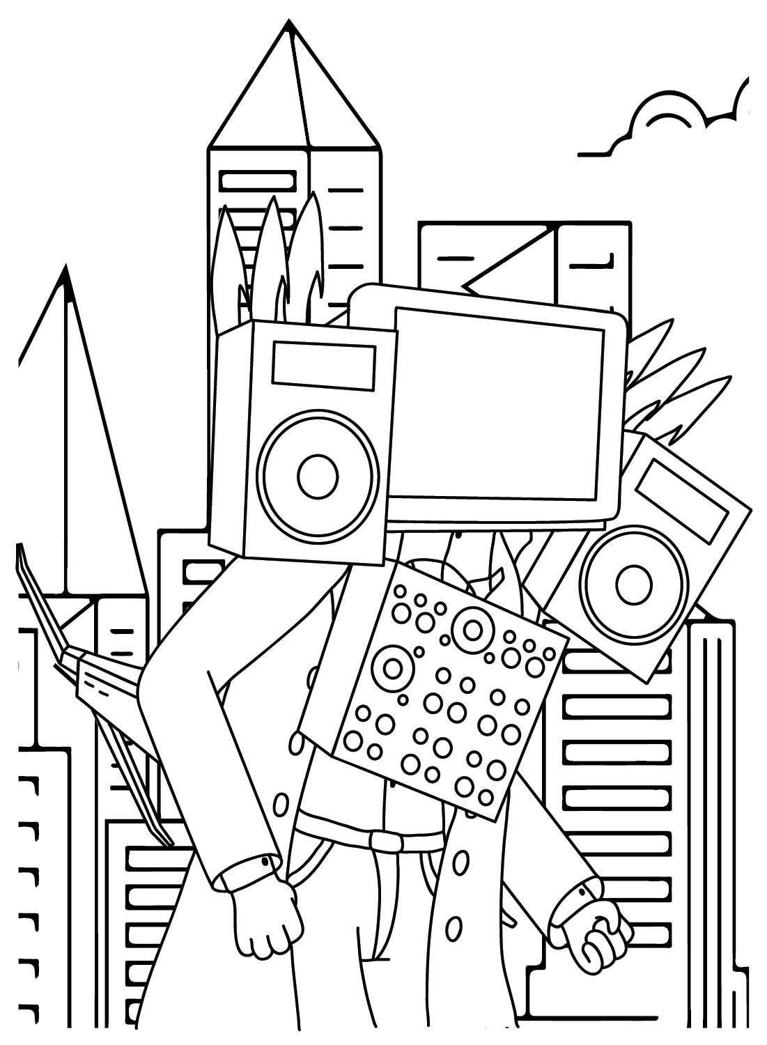 Coloring Page Titan TV Man - Free Printable Coloring Pages