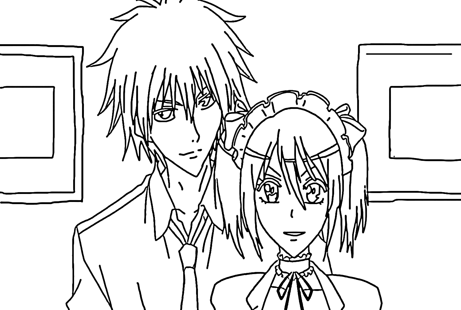 Coloring Page Usui and Misaki from Takumi Usui