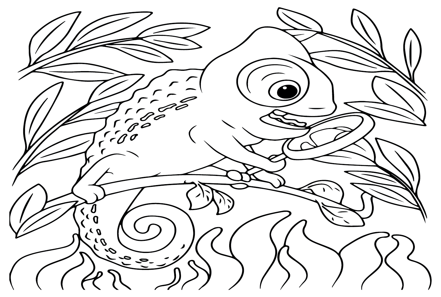 Coloring Pages Chameleon from Chameleon