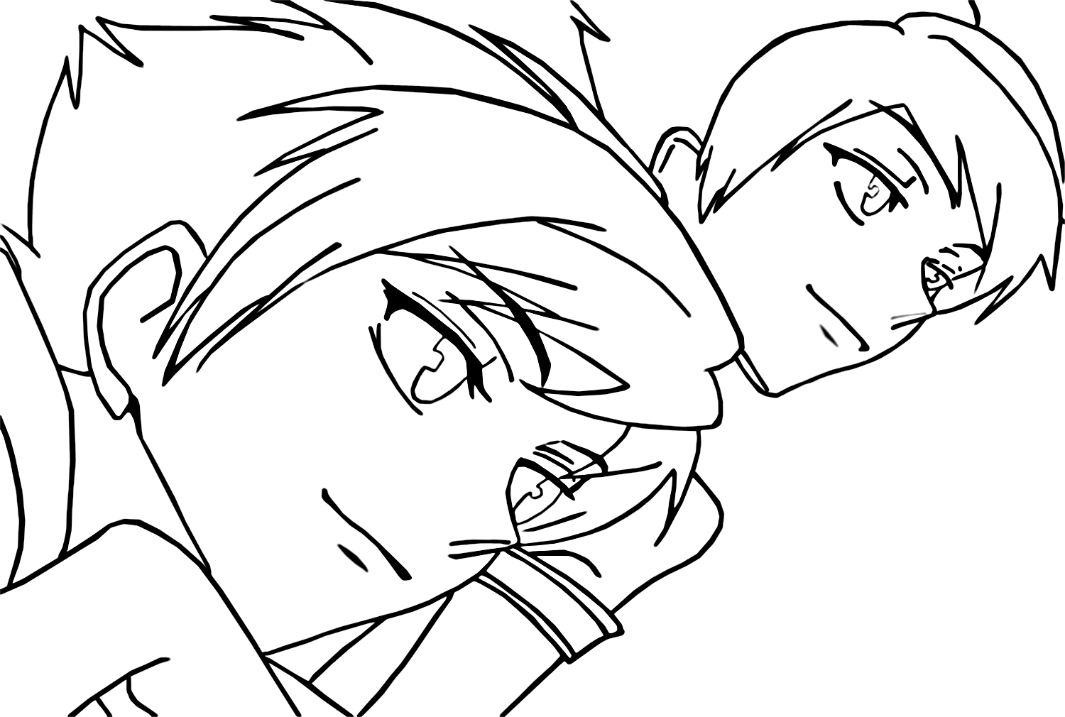 Hoja para colorear Hikaru y Kaoru de Hikaru Hitachiin