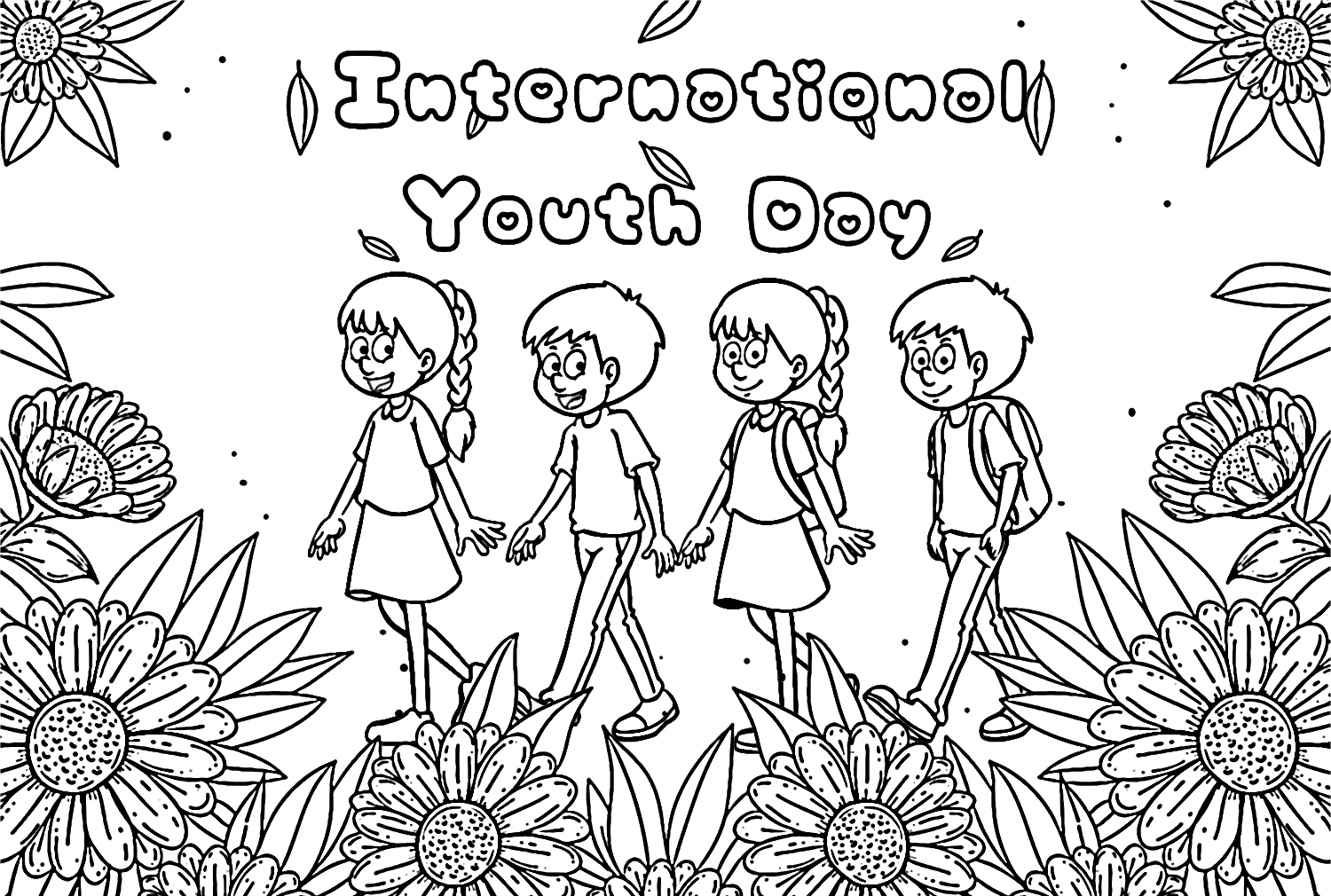 Coloring Sheets International Youth Day from International Youth Day