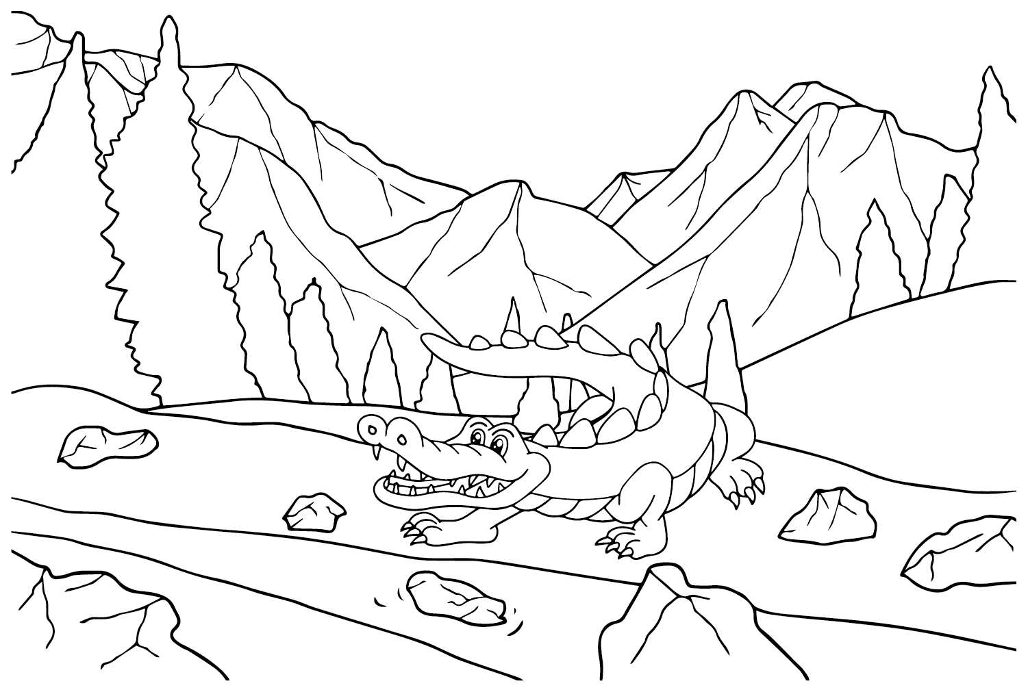 Crocodile Coloring Pages to Download