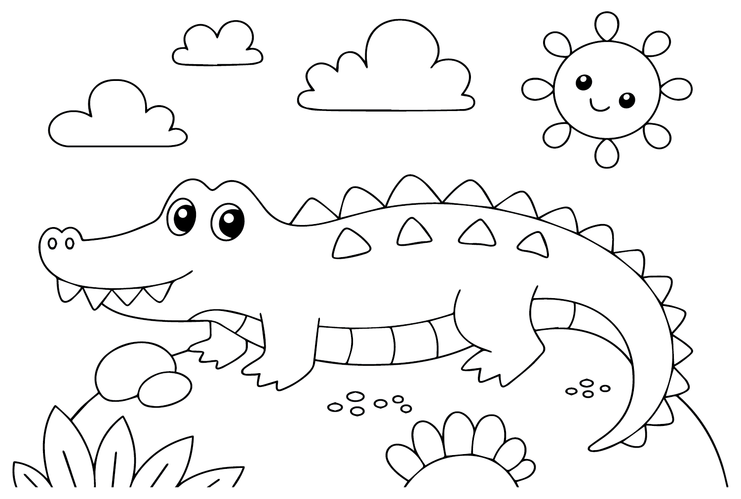 Crocodile Coloring Sheet for Kids