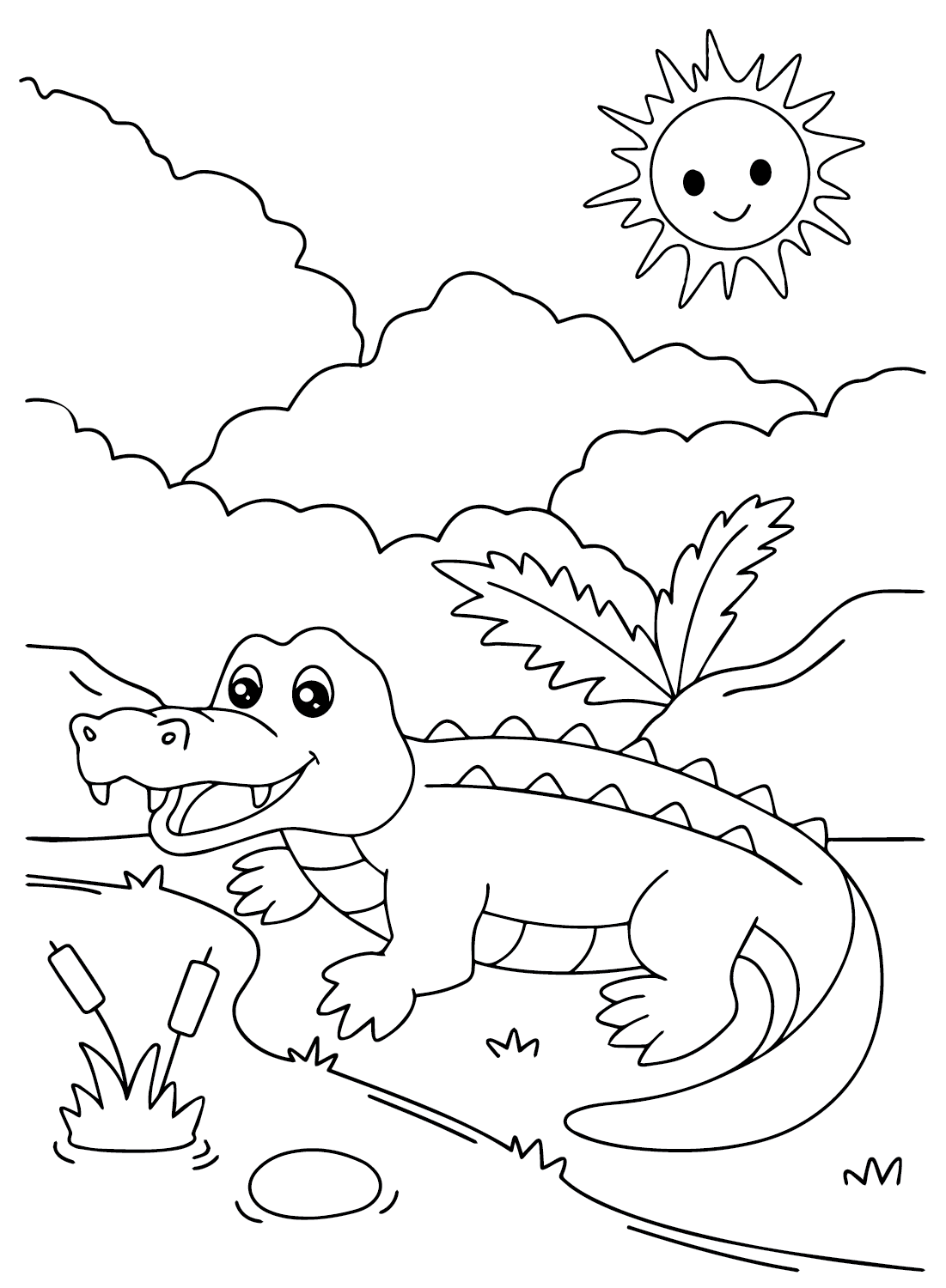 Crocodile to Print Coloring Page