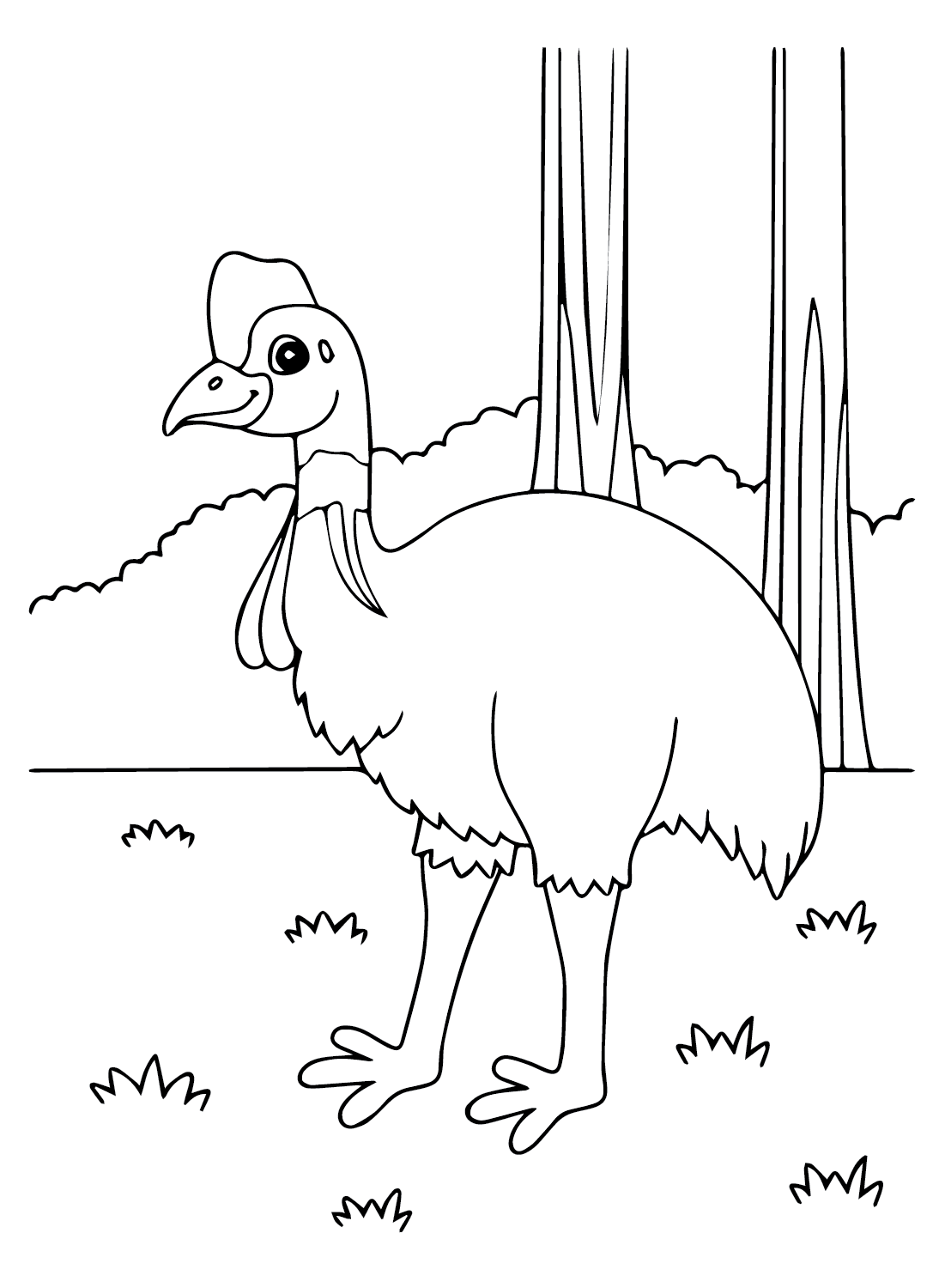 Cute Cassowary to Color from Cassowary