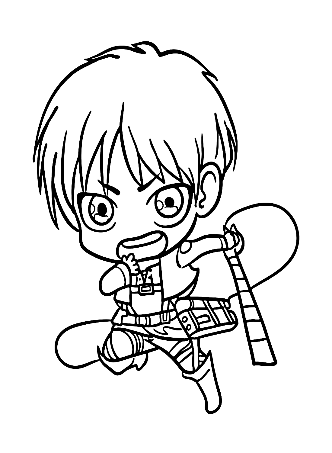 Cute Eren Yeager Coloring Page