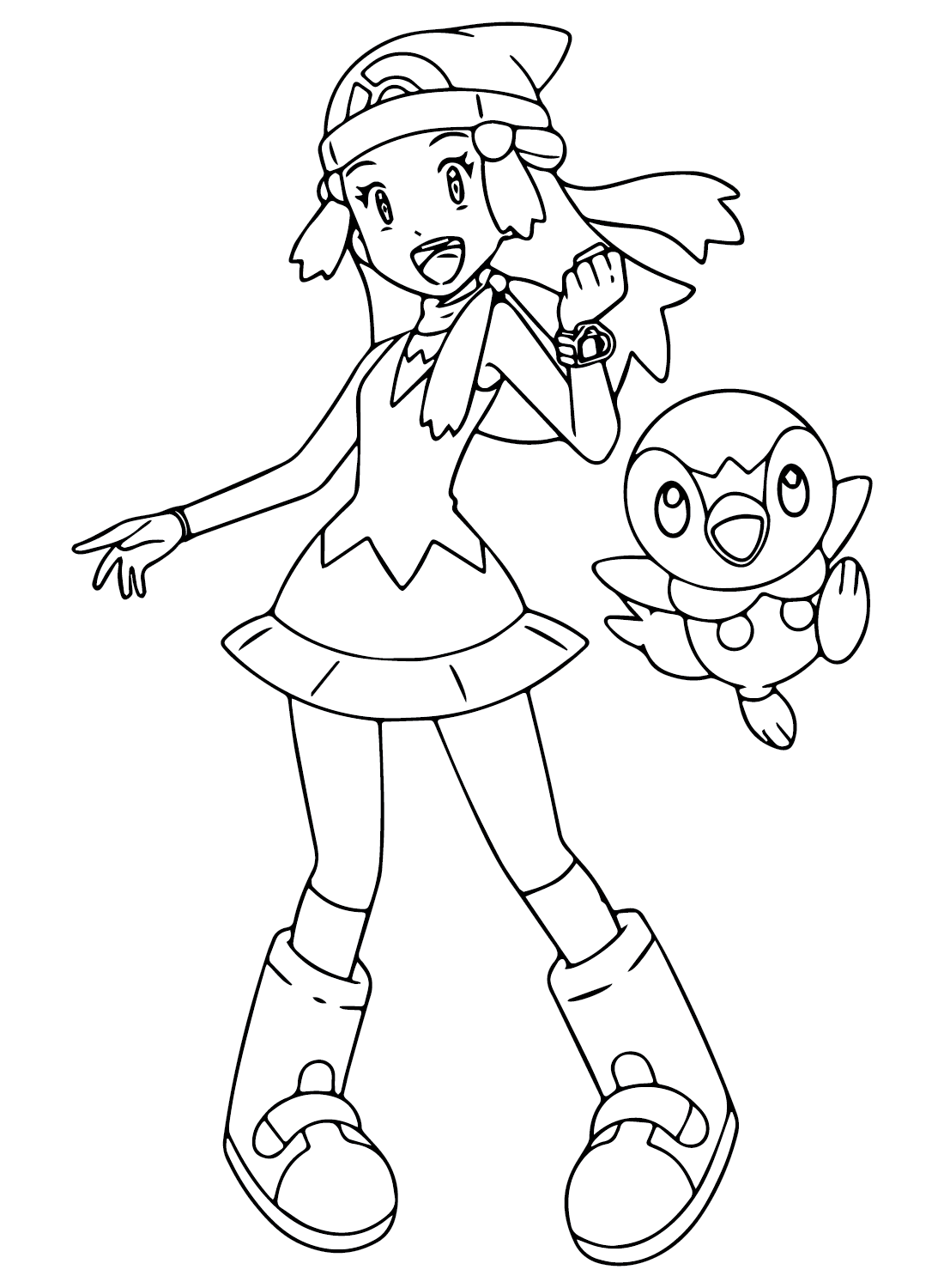 Dawn Pokemon Coloring Sheet - Free Printable Coloring Pages