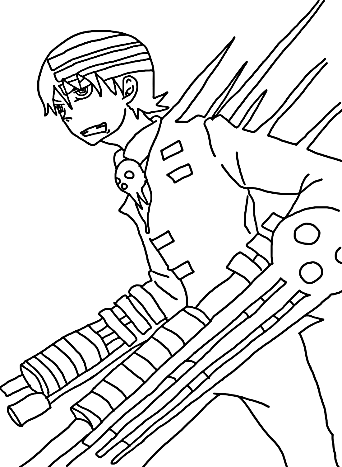 Death the Kid with Dual Pistols Coloring Pages