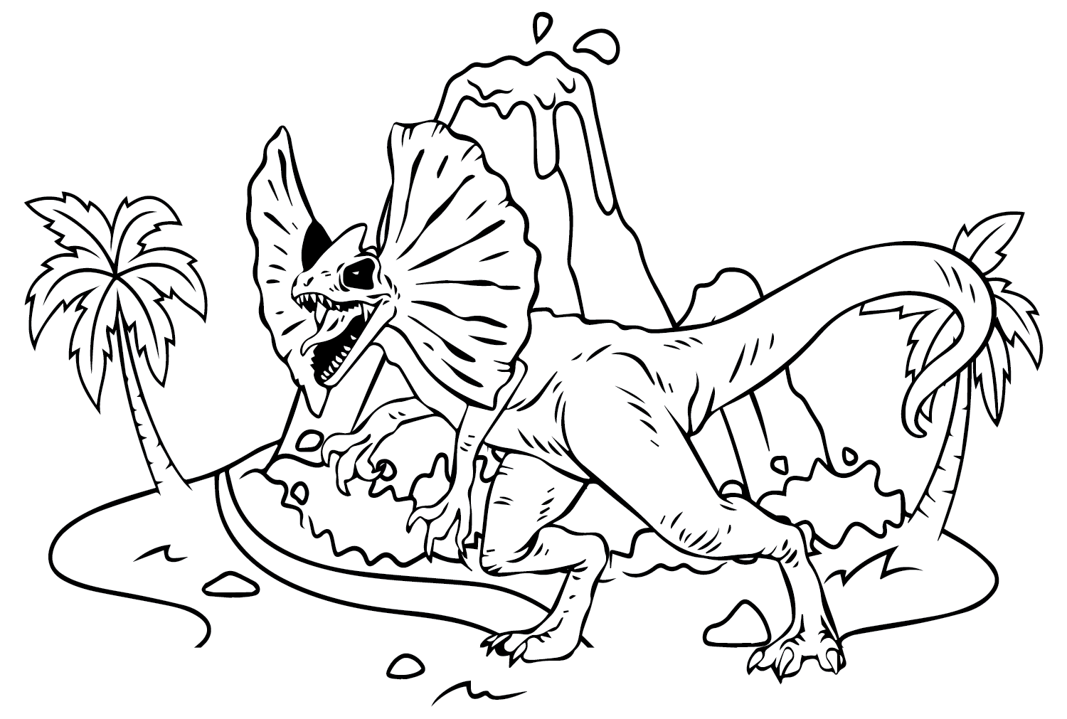 Dilophosaurus Coloring Pages to Printable from Dilophosaurus