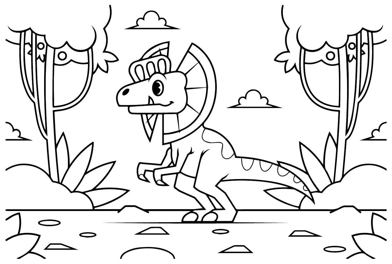 Dibujo de Dilofosaurio a Color