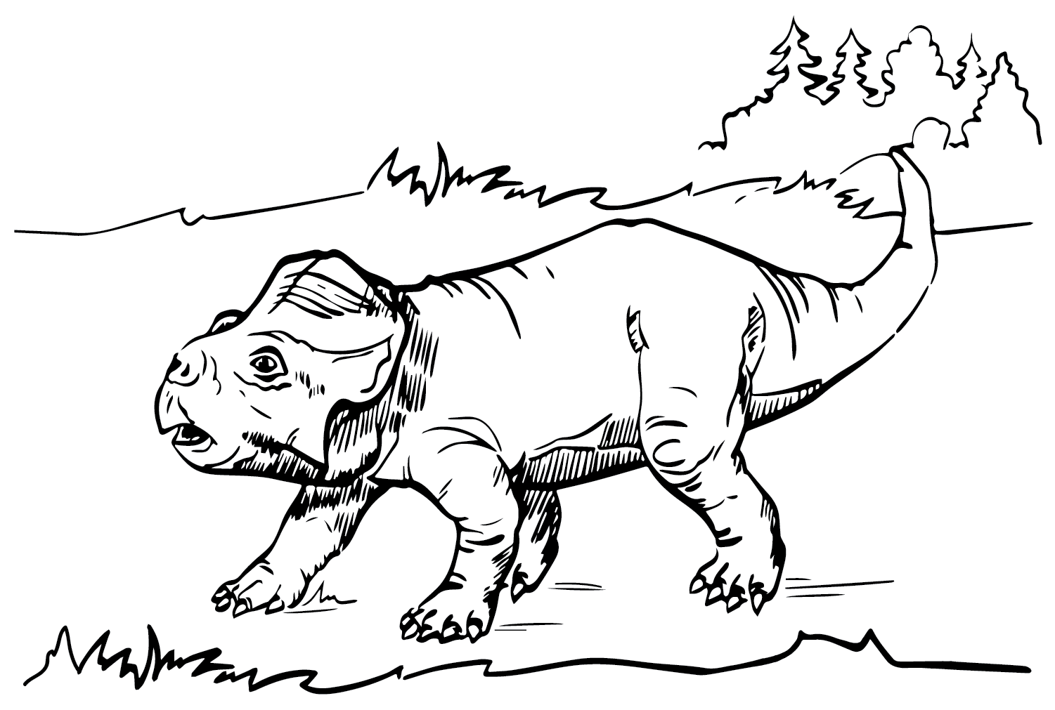 Página para colorir de Protoceratops de dinossauro de Protoceratops