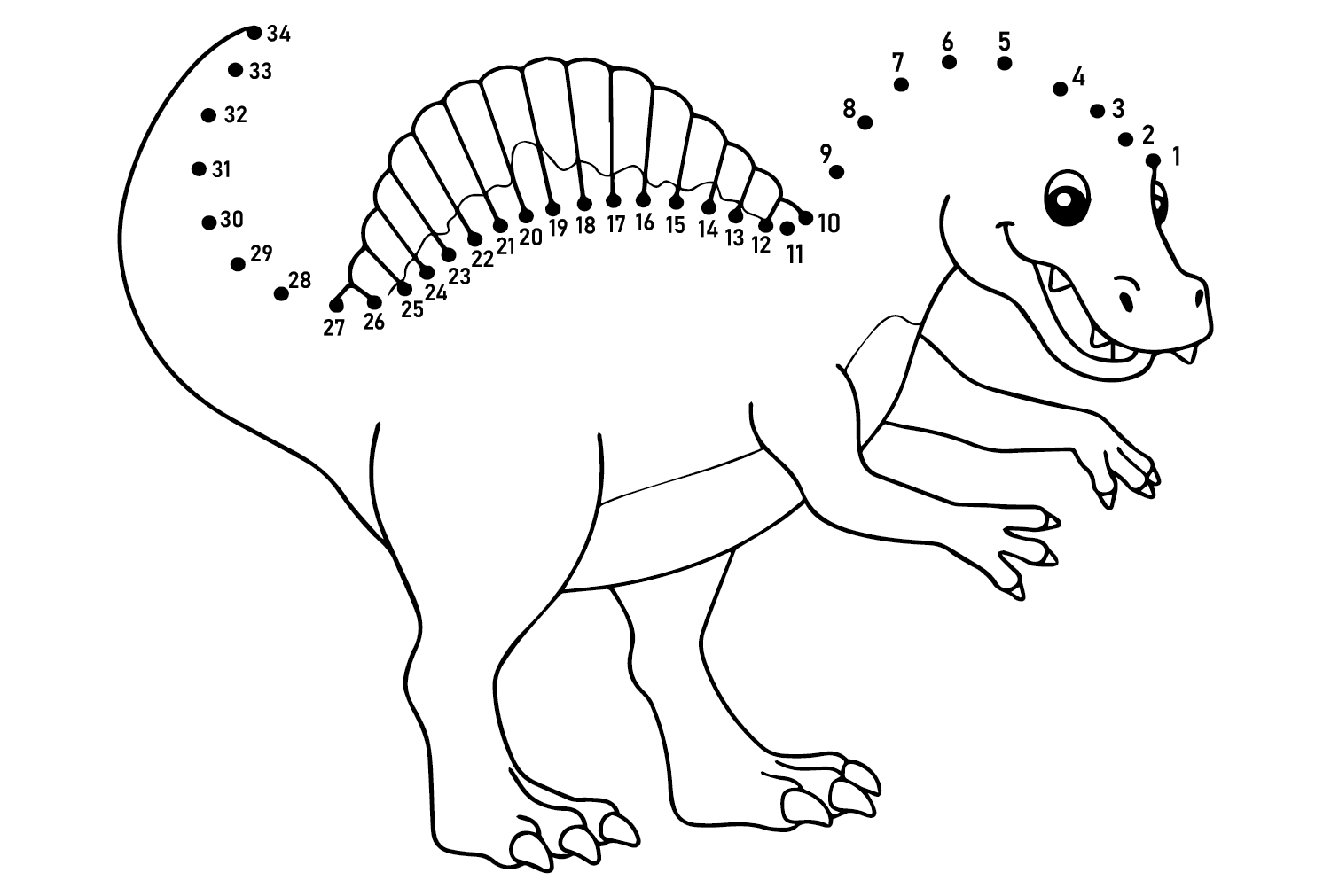 صفحة التلوين من نقطة إلى نقطة Spinosaurus Aegyptiacus من Spinosaurus Aegyptiacus