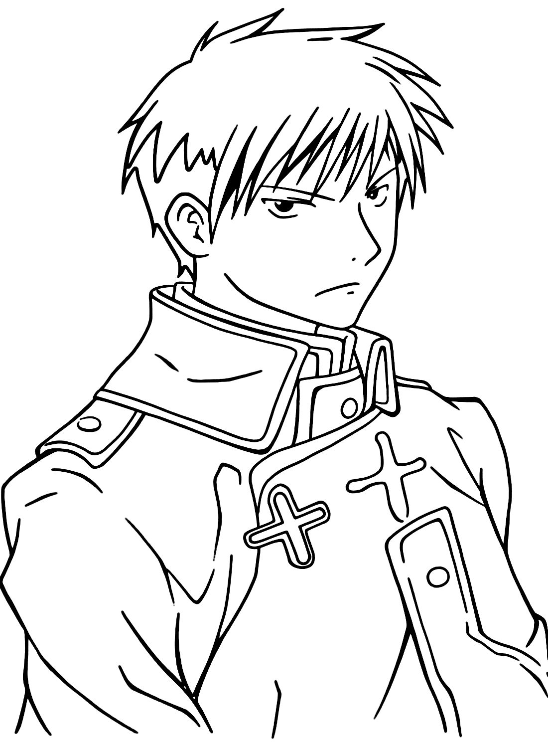Download Roy Mustang Coloring Page from Roy Mustang