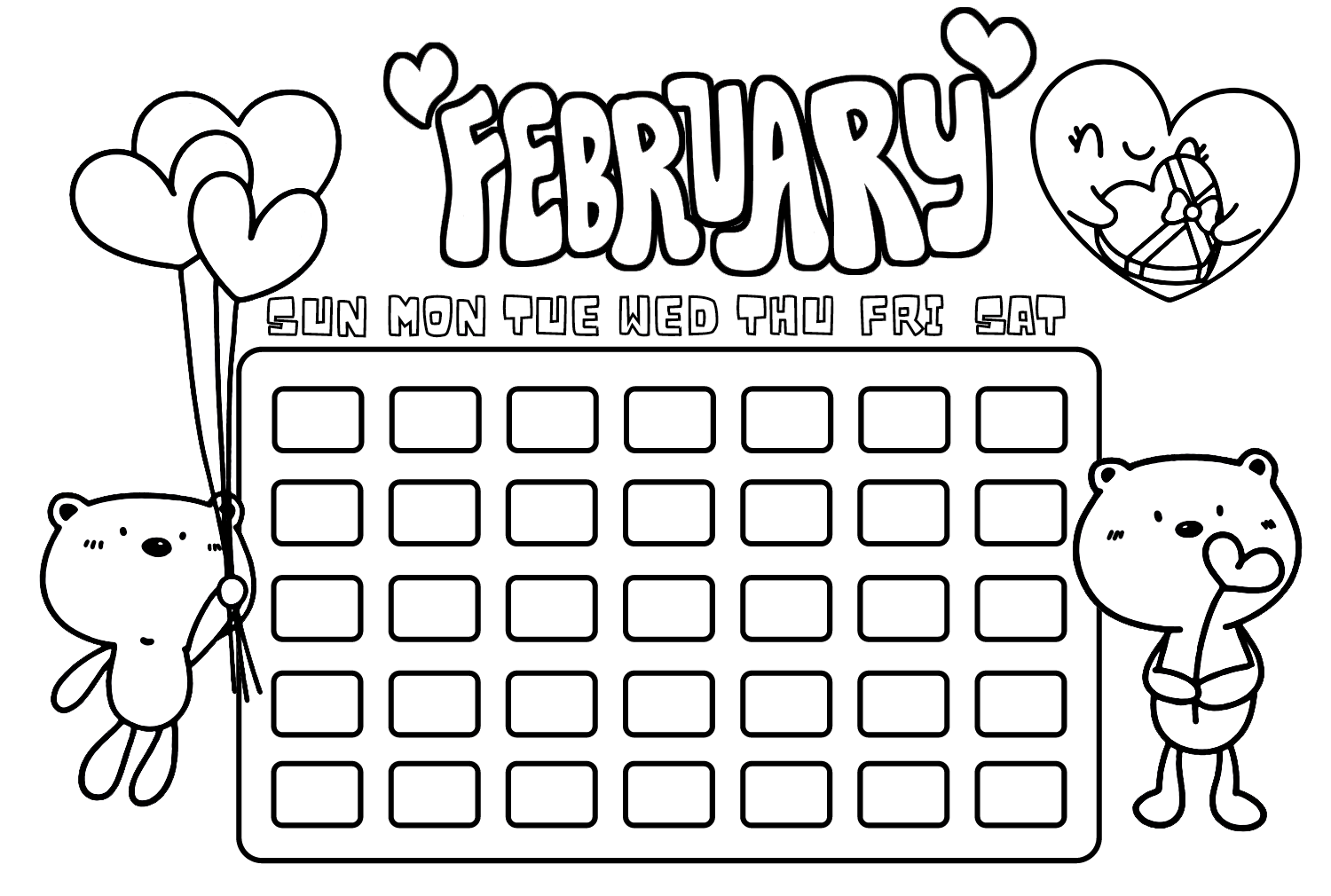 February Calendar from February 2024