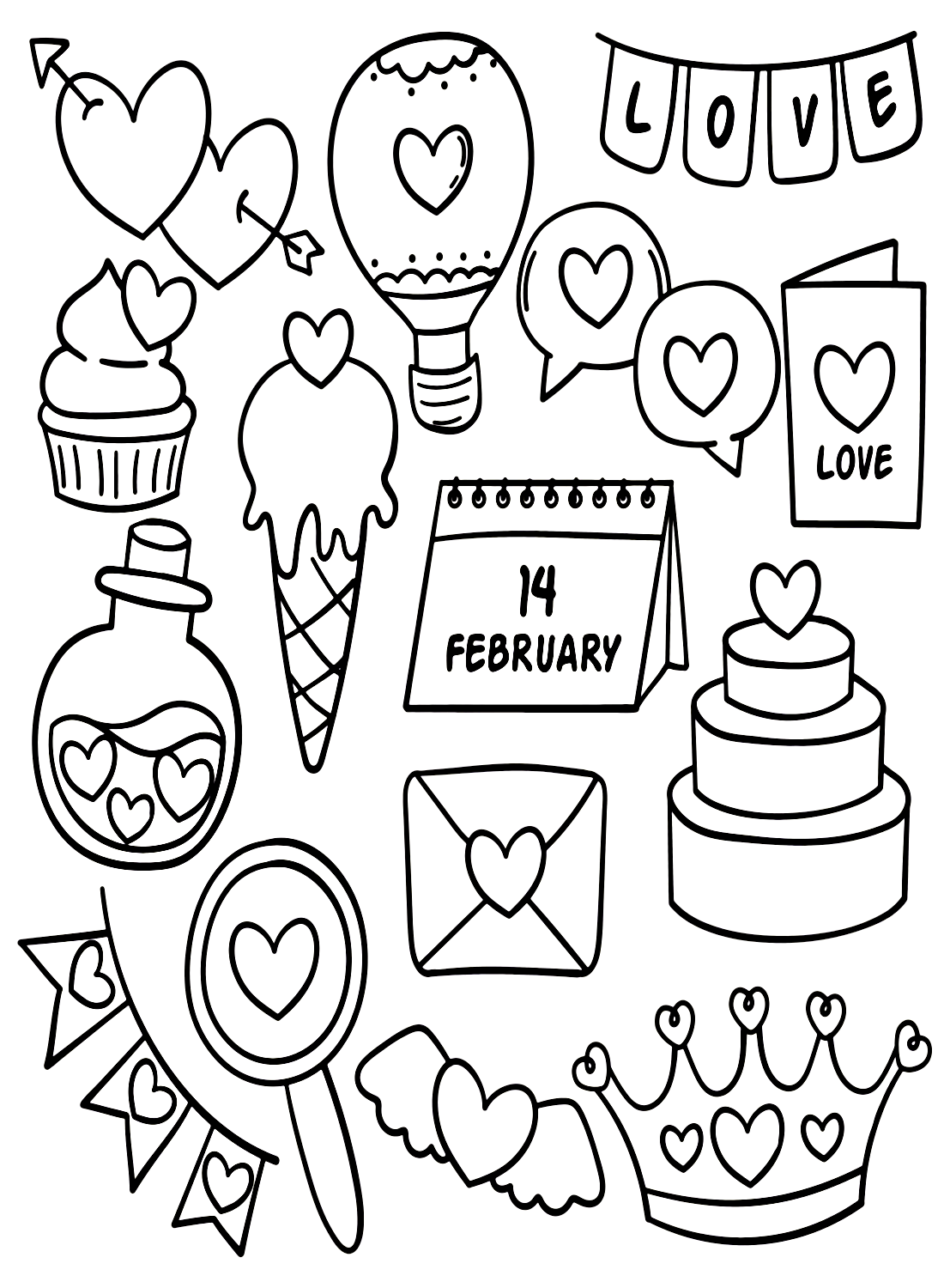 February Free Coloring Page