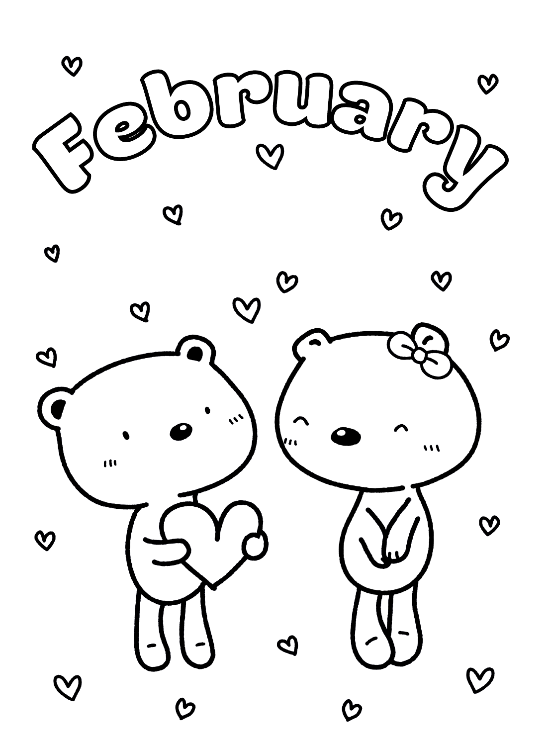 February with Cute Bears in Love from February 2024