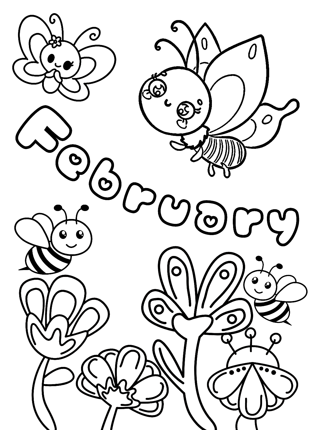 February with Flowers and Bees from February 2024