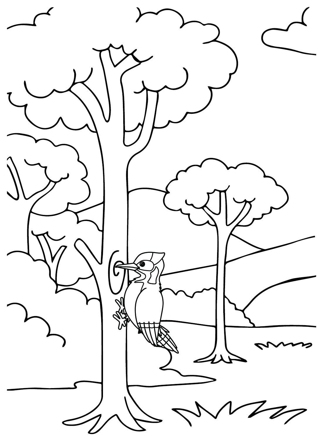 Dibujo para colorear gratis Woody Woodpecker de Woodpecker