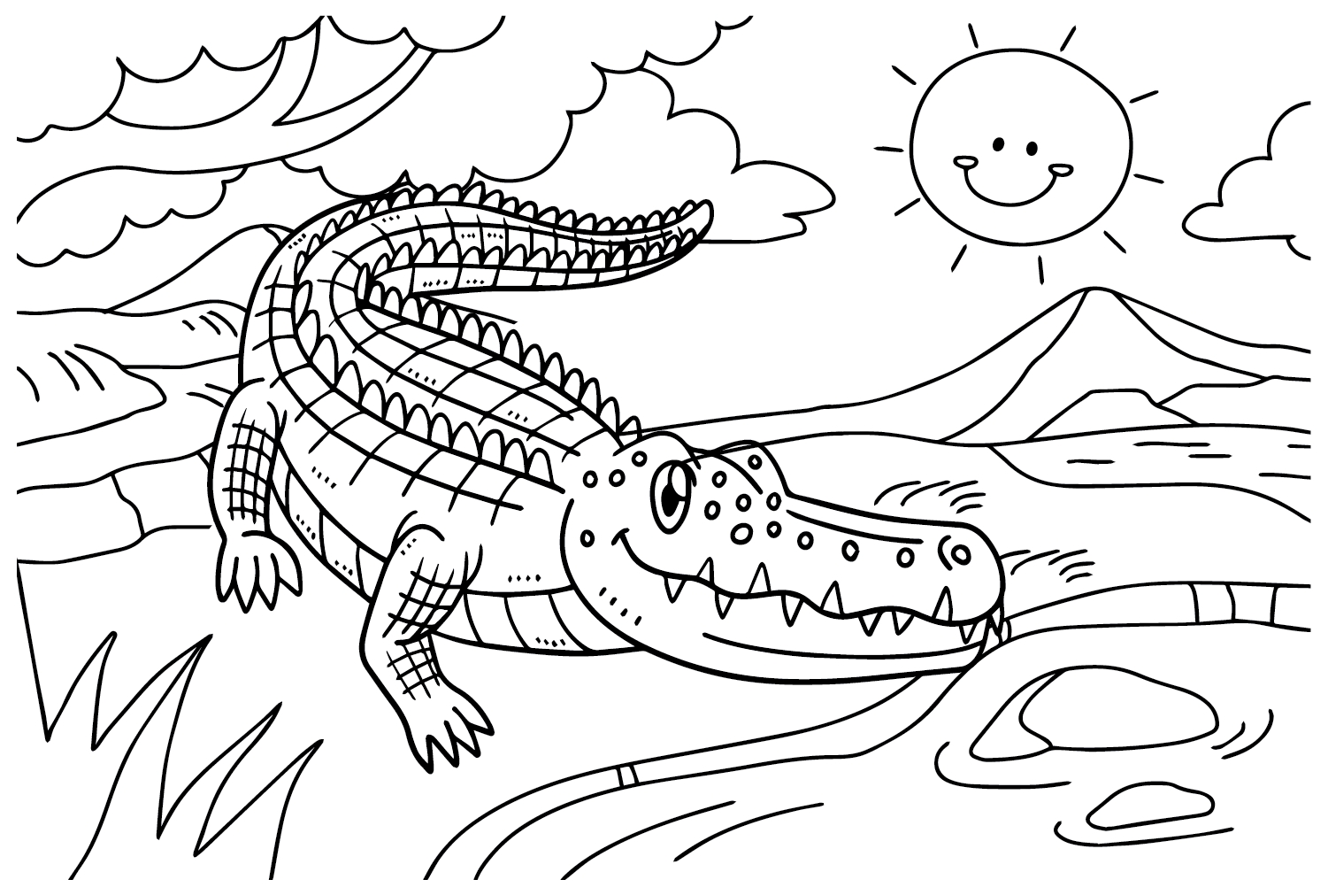 Free Crocodile Coloring Page