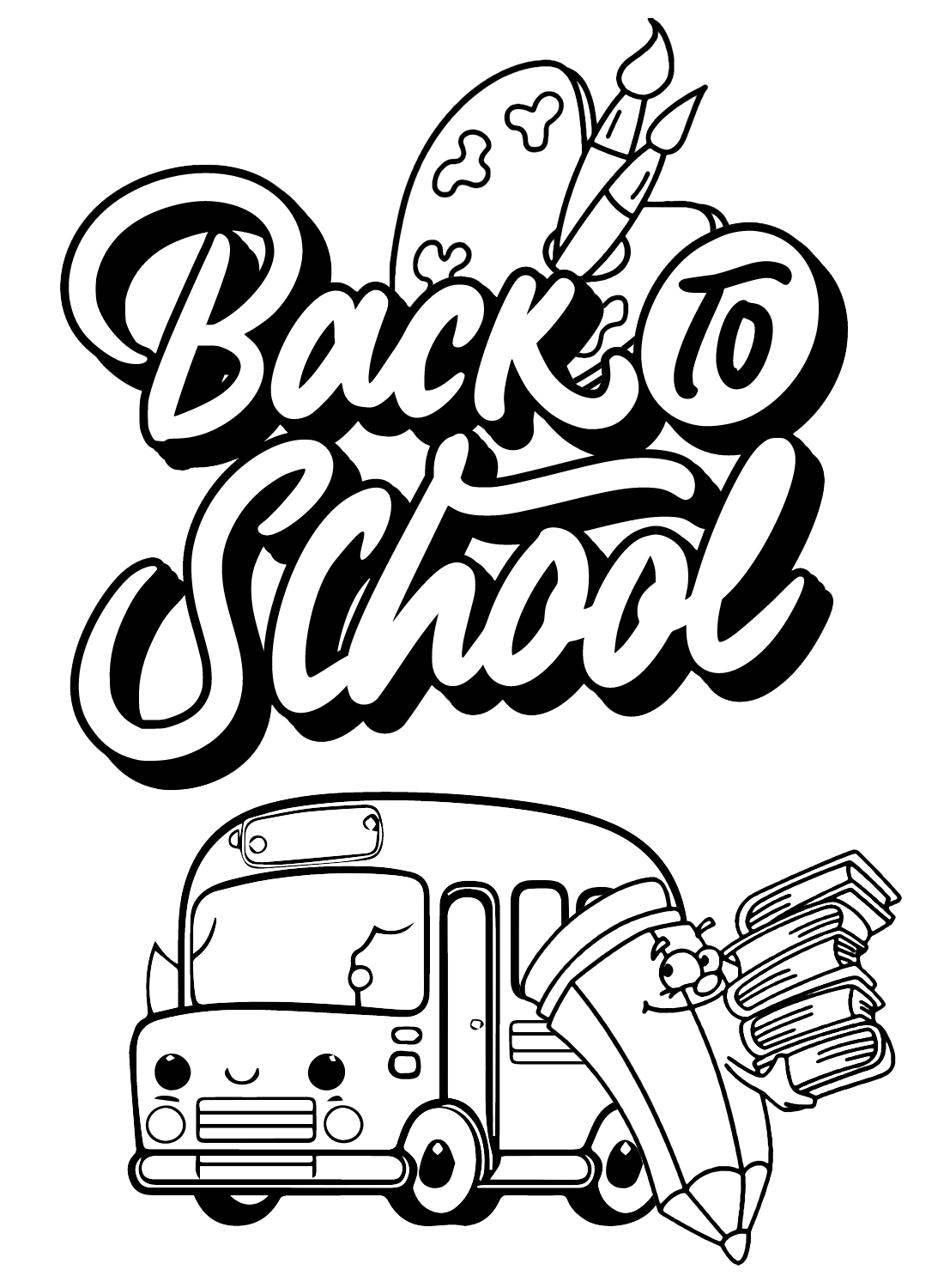 Página para colorear de regreso a clases para imprimir gratis de Regreso a la escuela