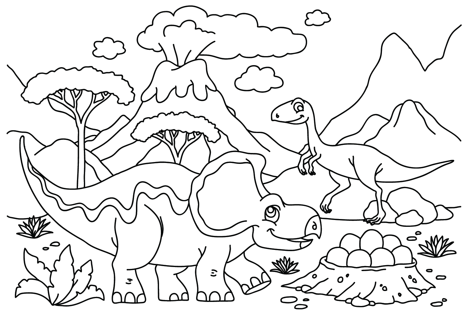 Pagina da colorare di Protoceratops stampabile gratuita da Protoceratops