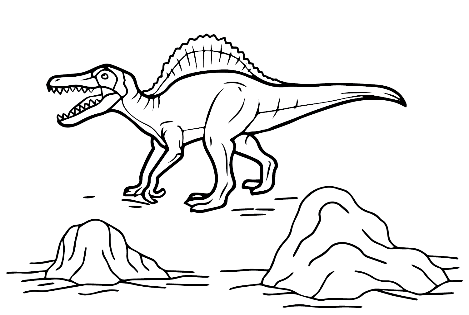 صفحة التلوين المجانية القابلة للطباعة Spinosaurus Aegyptiacus من Spinosaurus Aegyptiacus