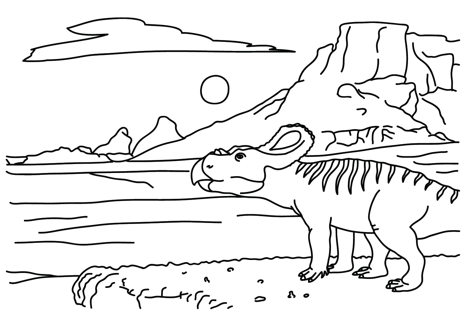 Pagina da colorare gratuita di Protoceratops da Protoceratops