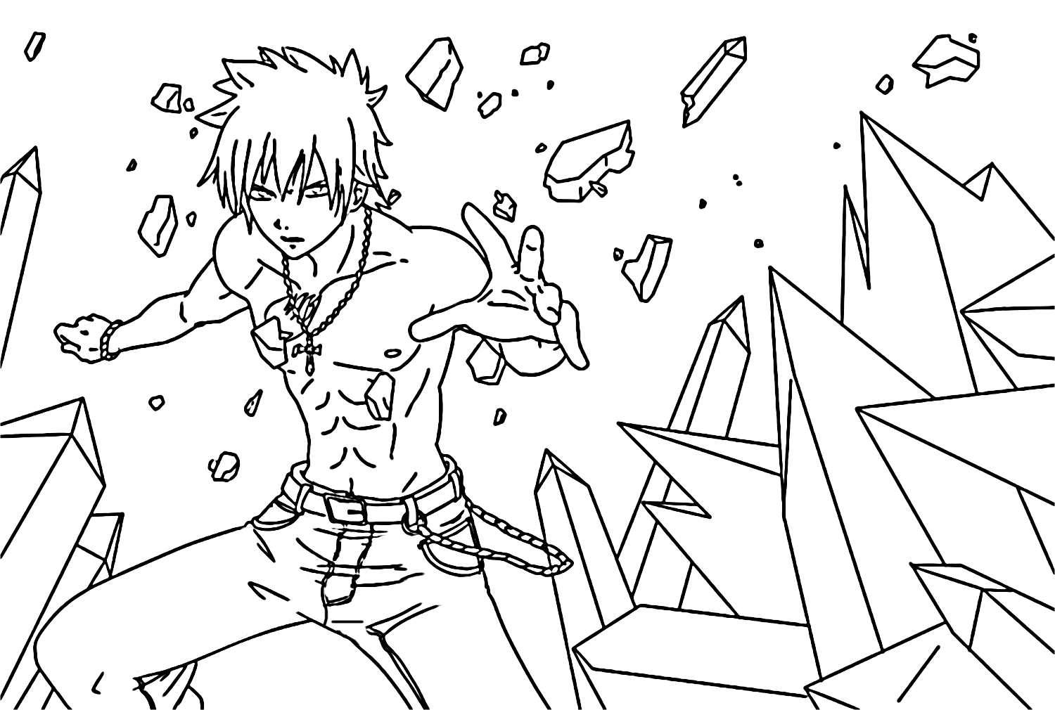 Gray Fullbuster from Fairy Tail Coloring Pages from Gray Fullbuster