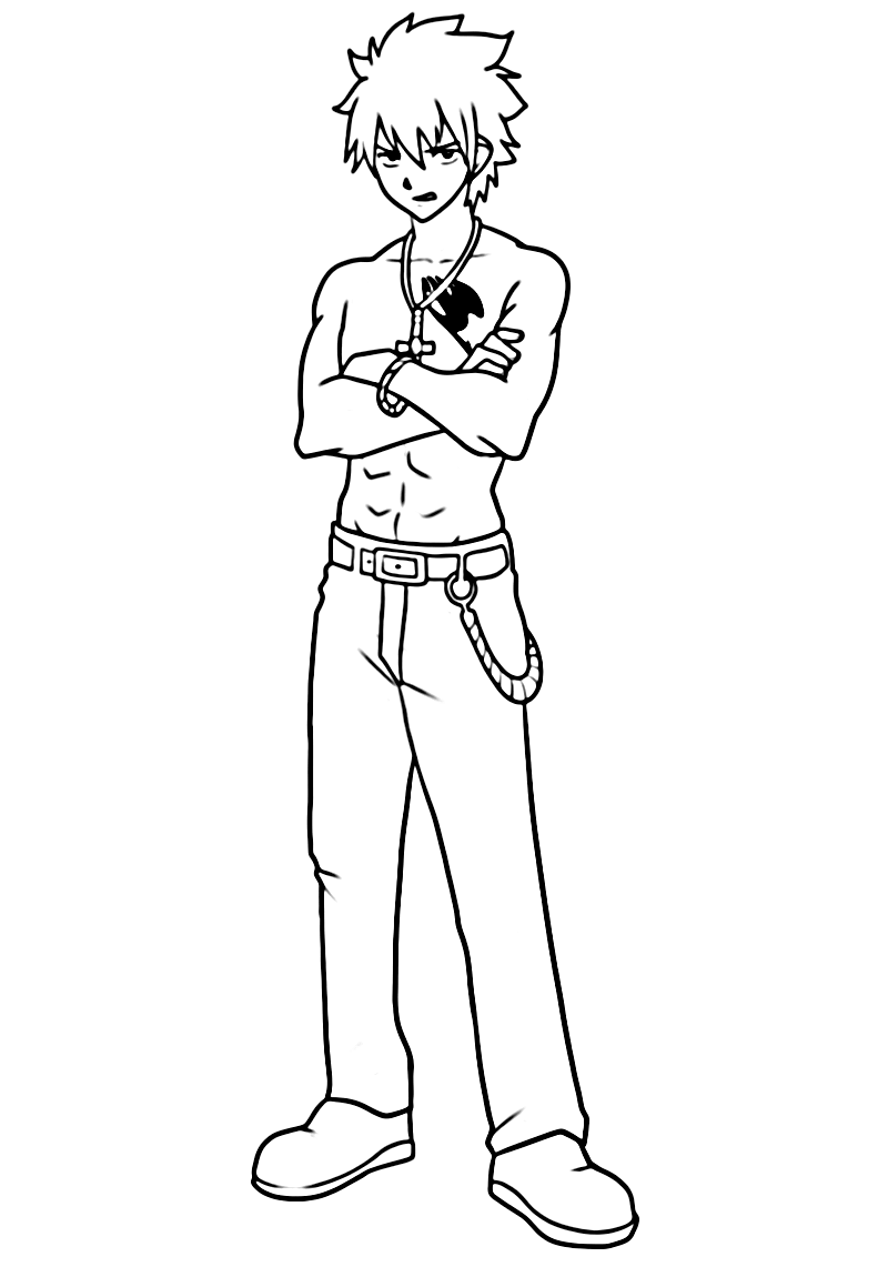 Gray from Fairy Tail Coloring Pages from Gray Fullbuster