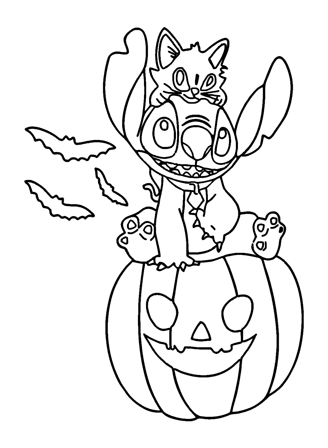 Coloriages de Stitch d'Halloween de Stitch