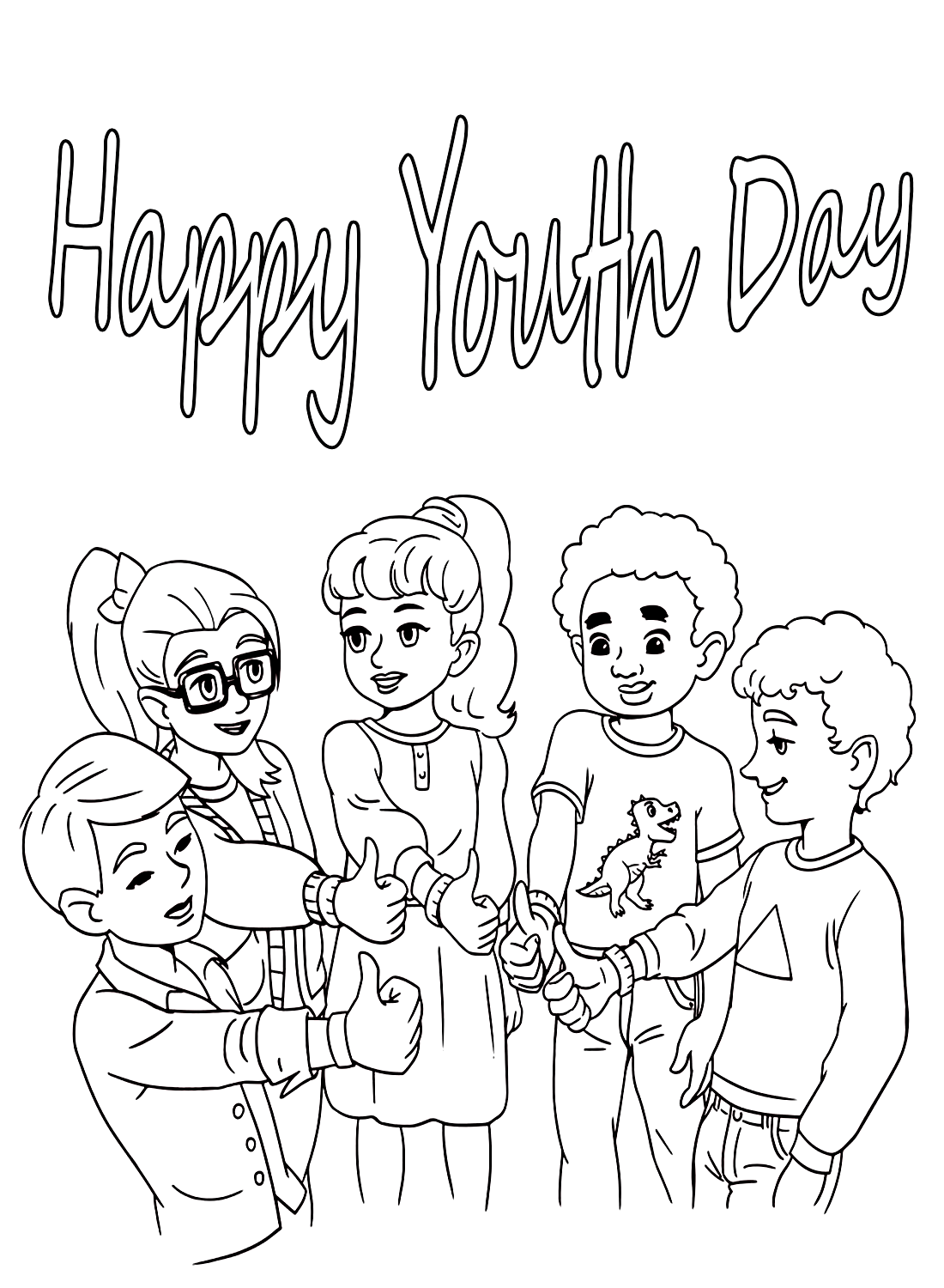 Happy Youth Day Coloring Pages from International Youth Day
