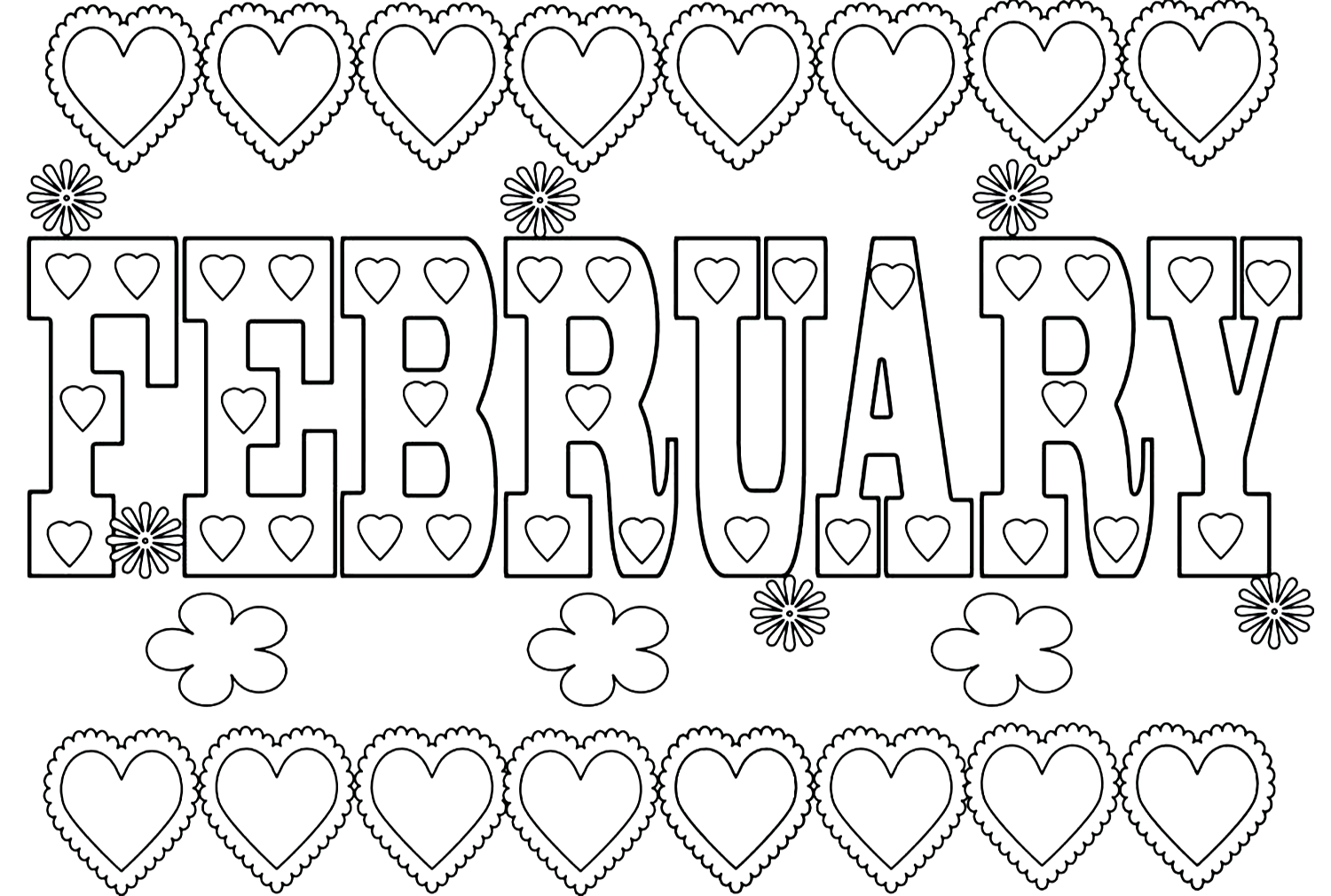 Hello February Coloring Pages