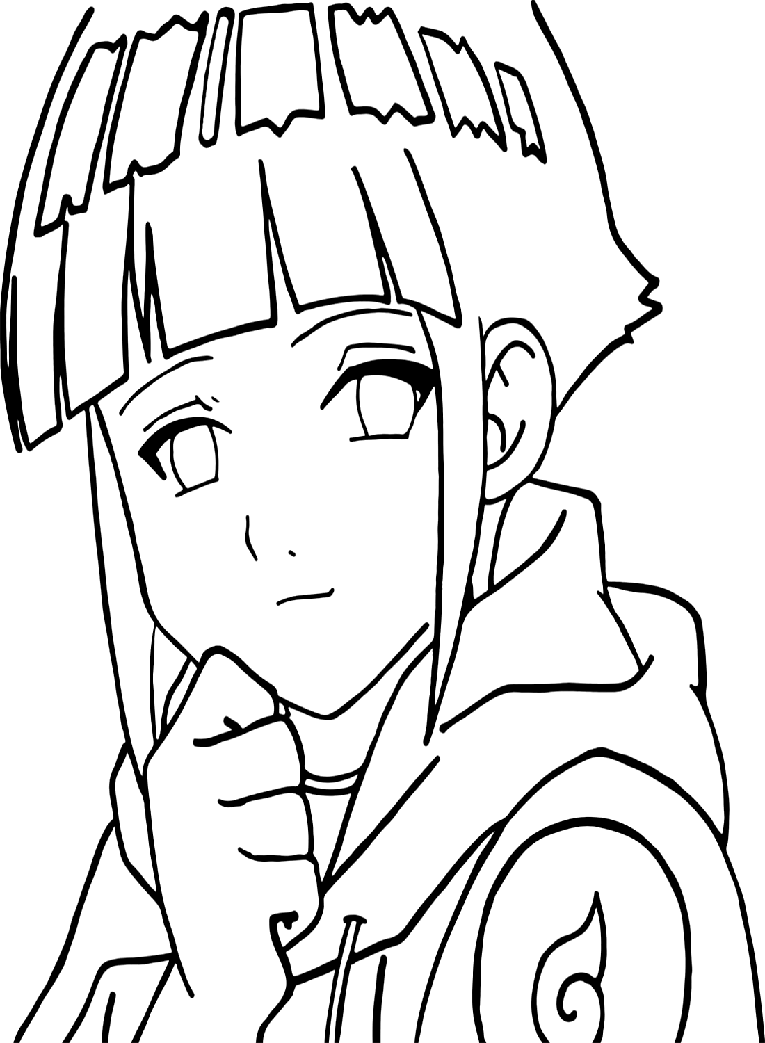 Hinata Hyuga Coloring Sheet from Hyuga Hinata