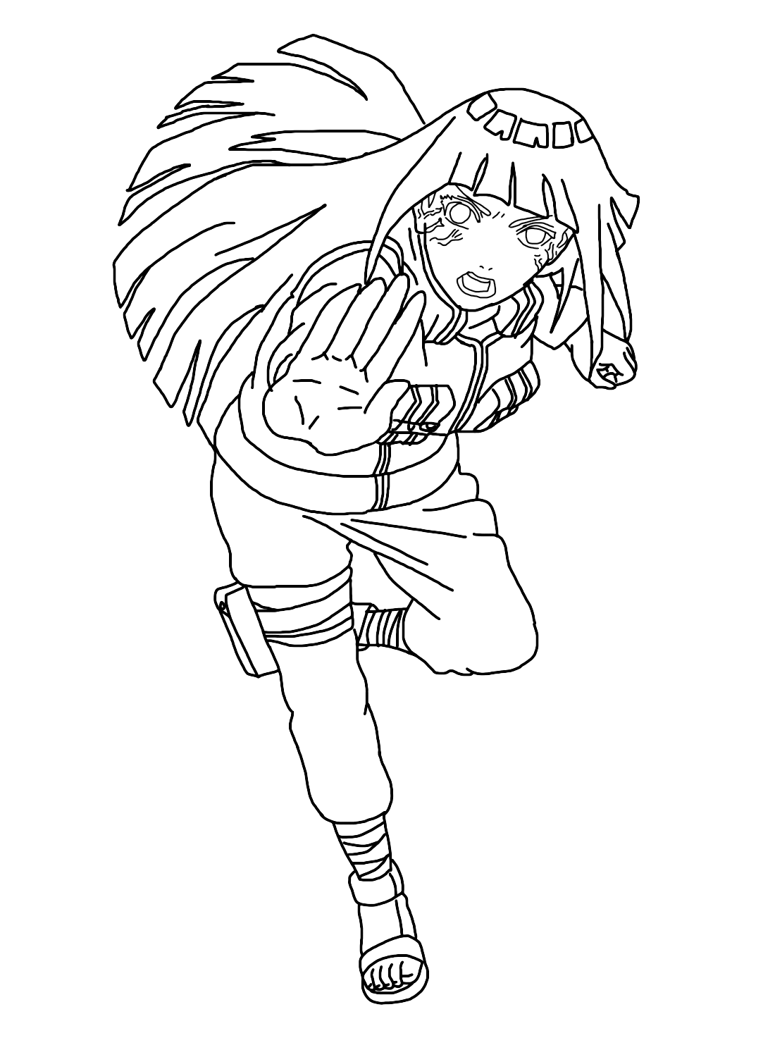 Hyuga Hinata Coloring Page PDF from Hyuga Hinata